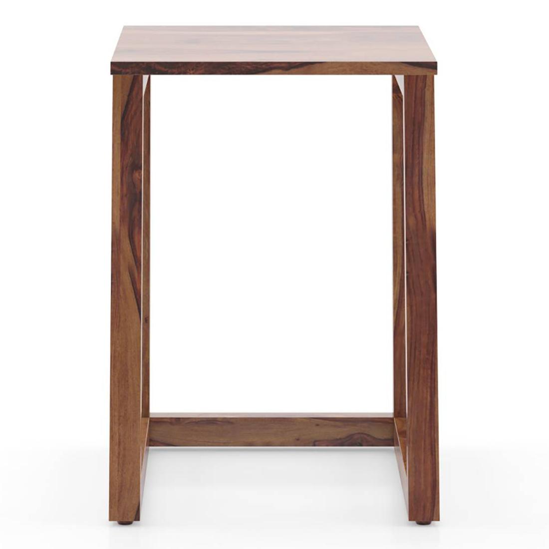 Silvino Solid Wood Nested Side Table in Teak Finish
