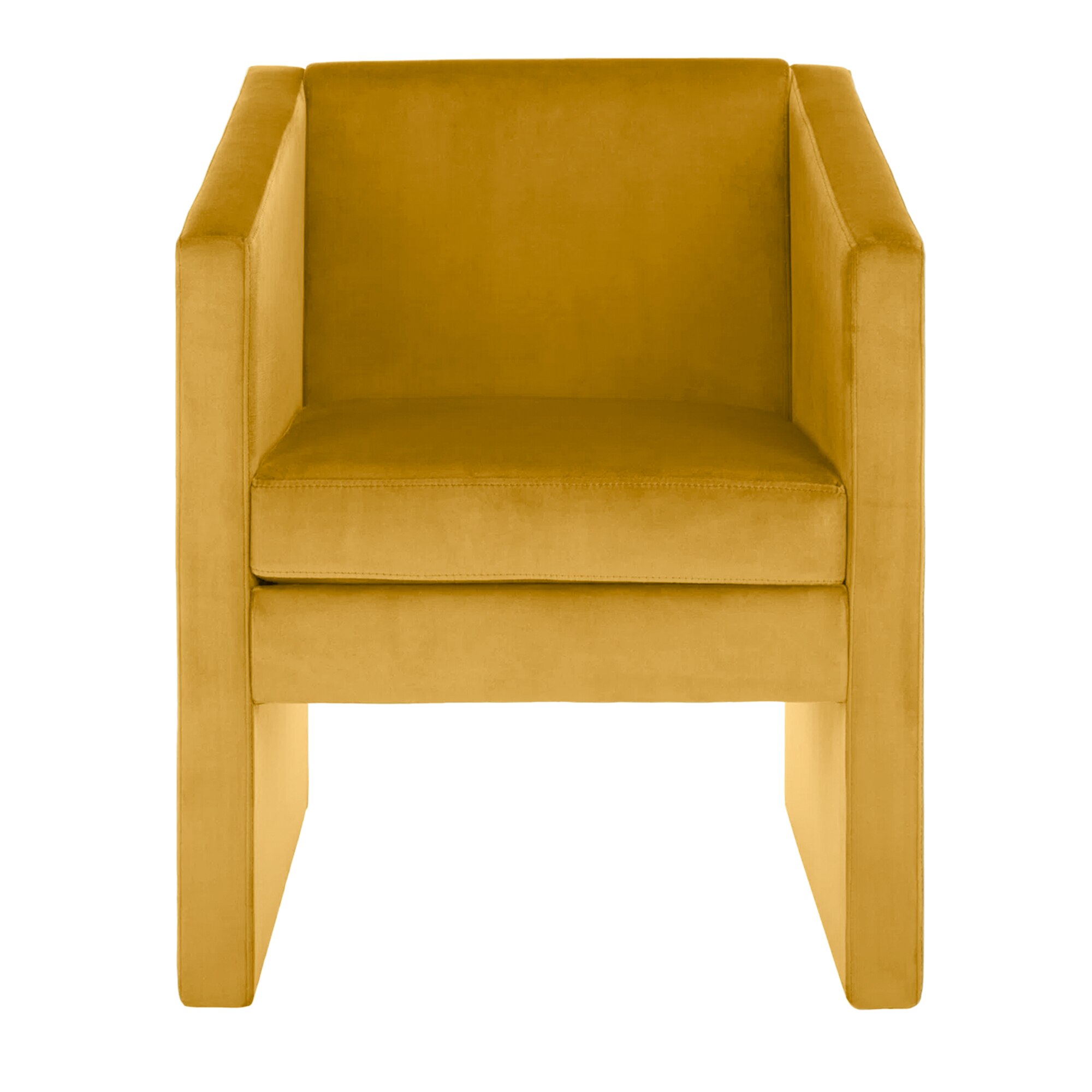 Shuntina Accent Velvet Chair in Yellow Colour