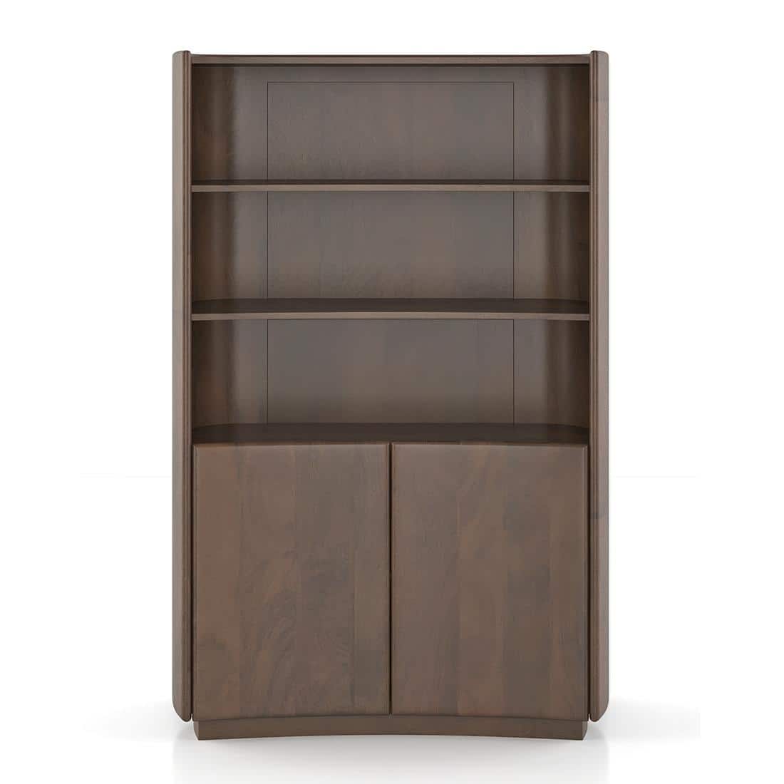 Torin Solid Wood Bookshelf In Danish Walnut Finish