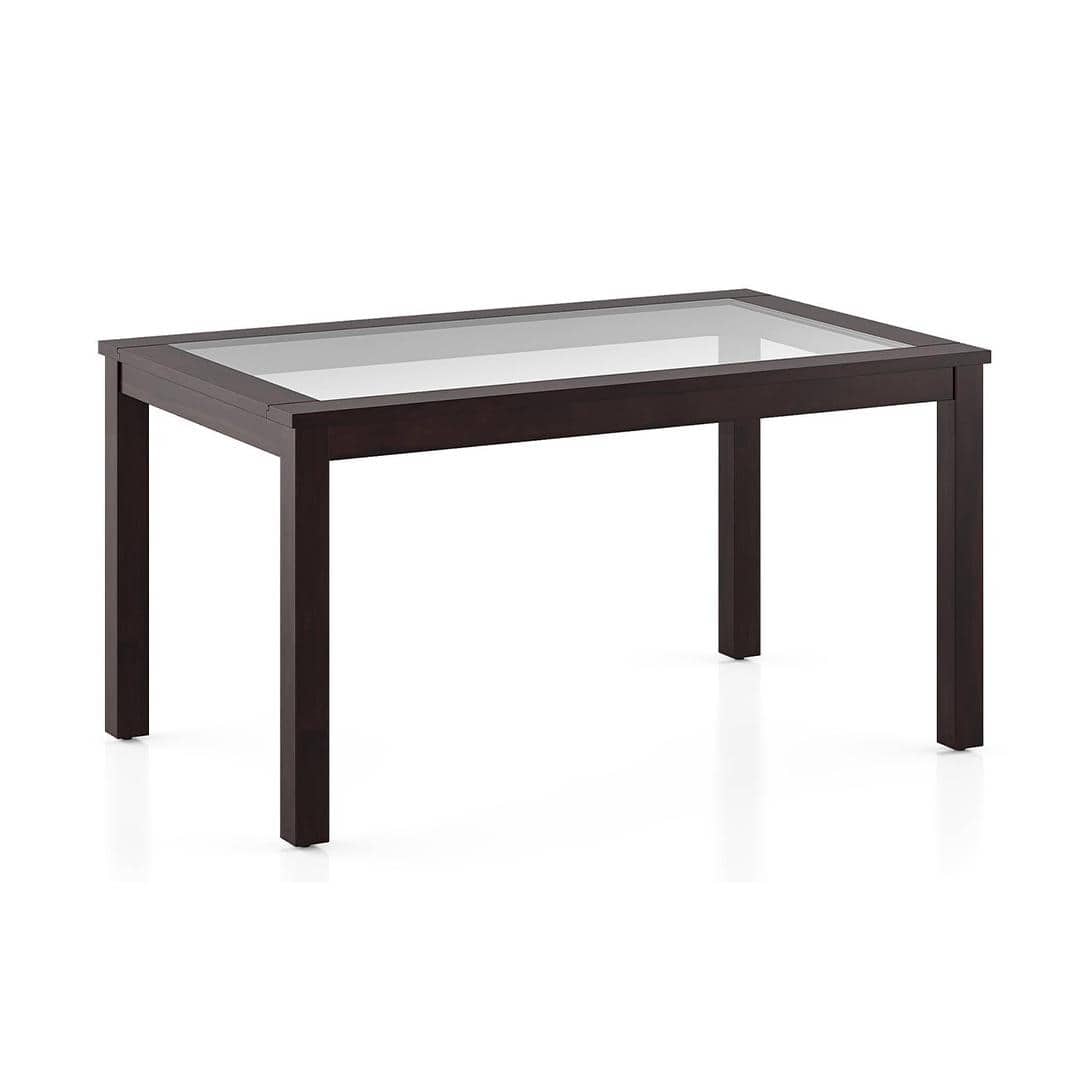 Floyd 6 Seater Dining Table Glass Top With Set Of 6 Zella Dining Chairs