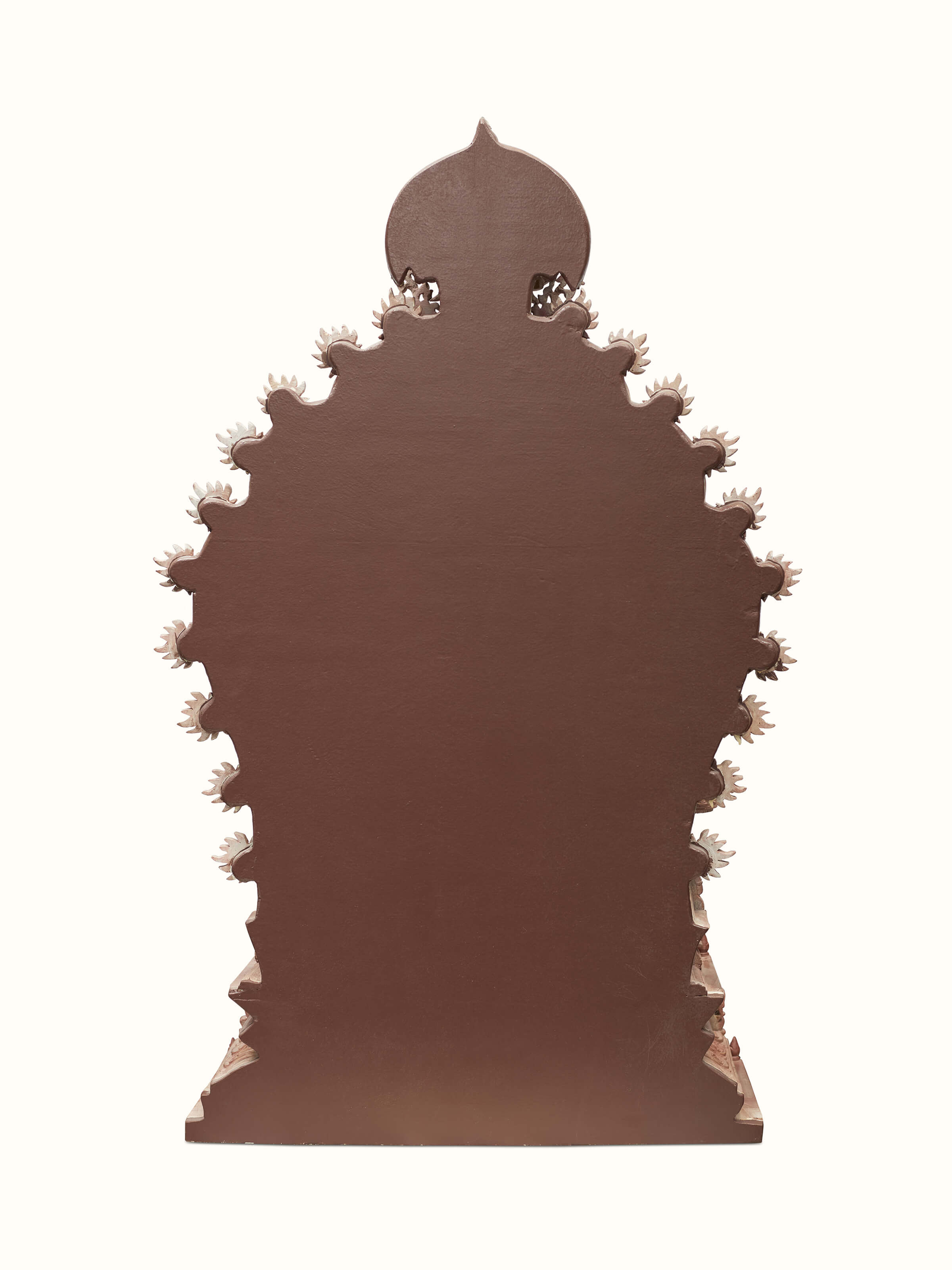 Back view of Stone Ganesha Idol emphasizing the base and detailed stonework