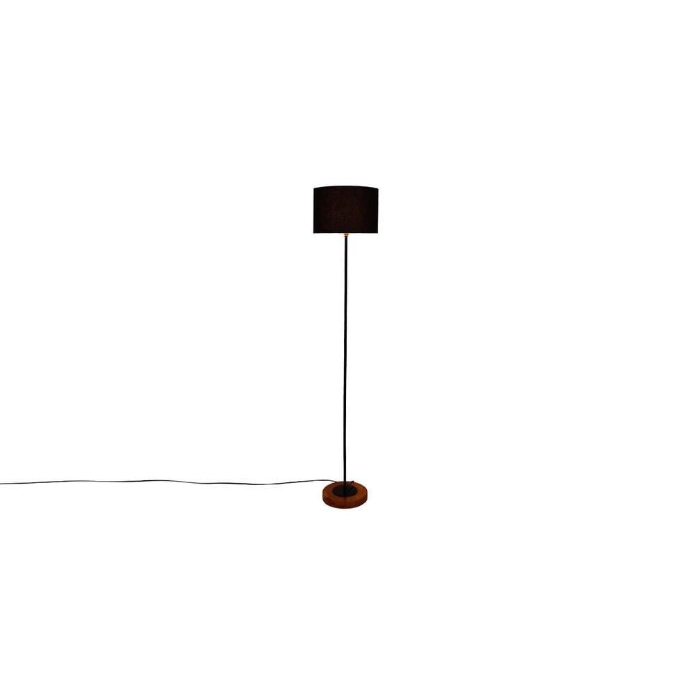 Emme Black Cotton Shade Floor Lamp
