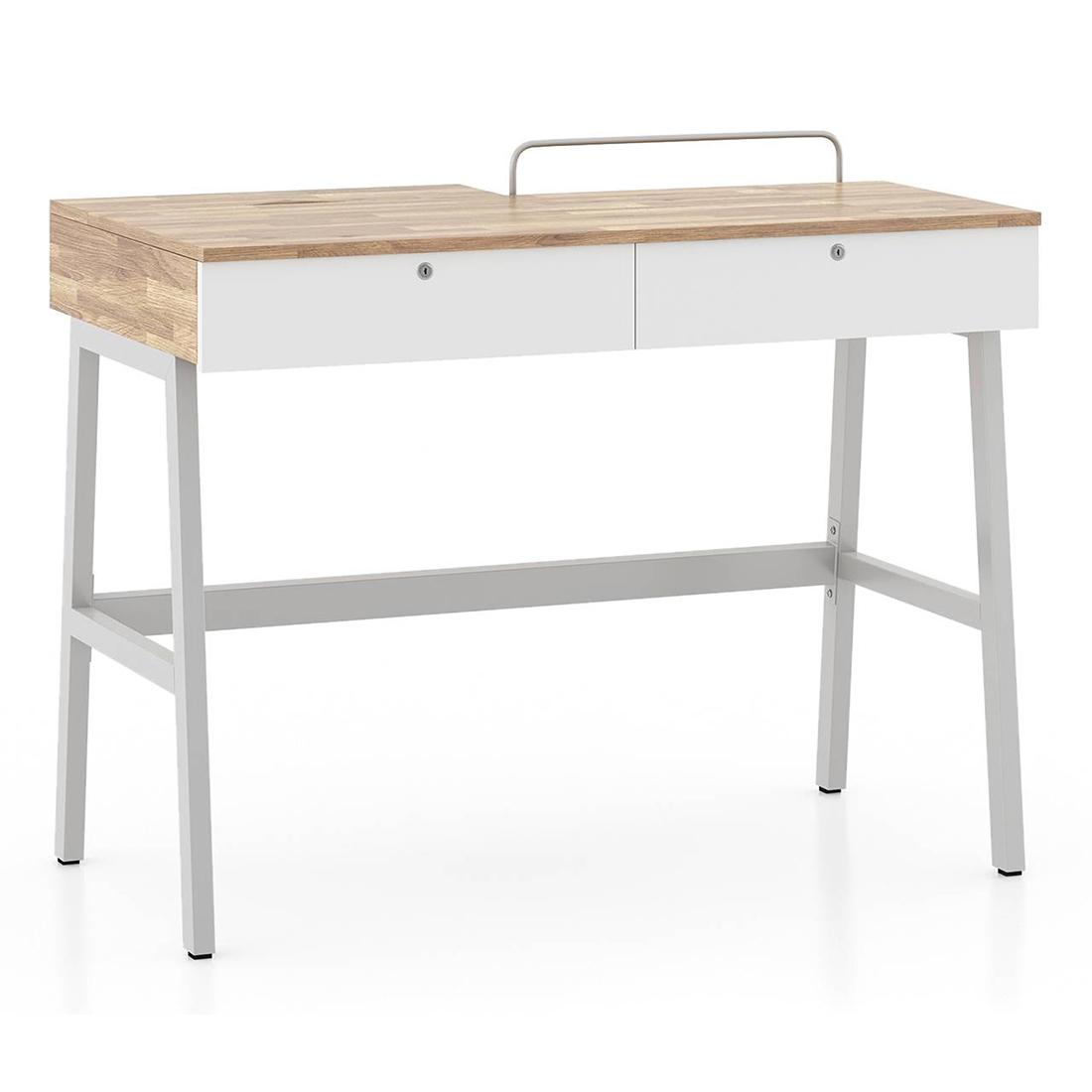 Terry Engineered Wood Study Table in Golden Oak Finish