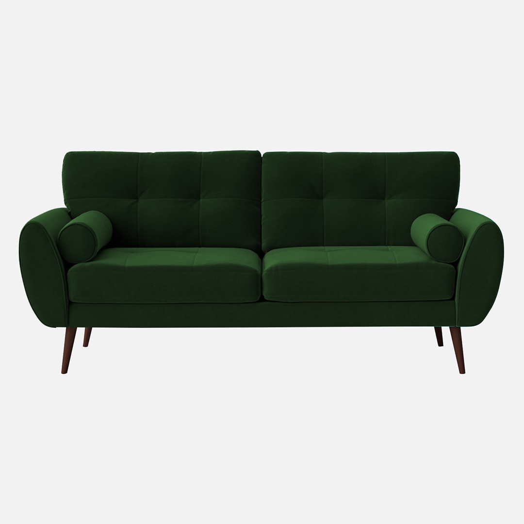 Faro Velvet 3 Seater Sofa in Green Colour