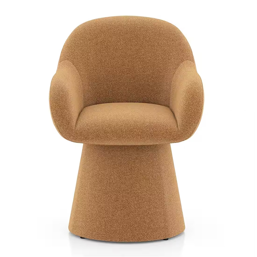 Selene Upholstered Accent Chair In Light Mustard Fabric