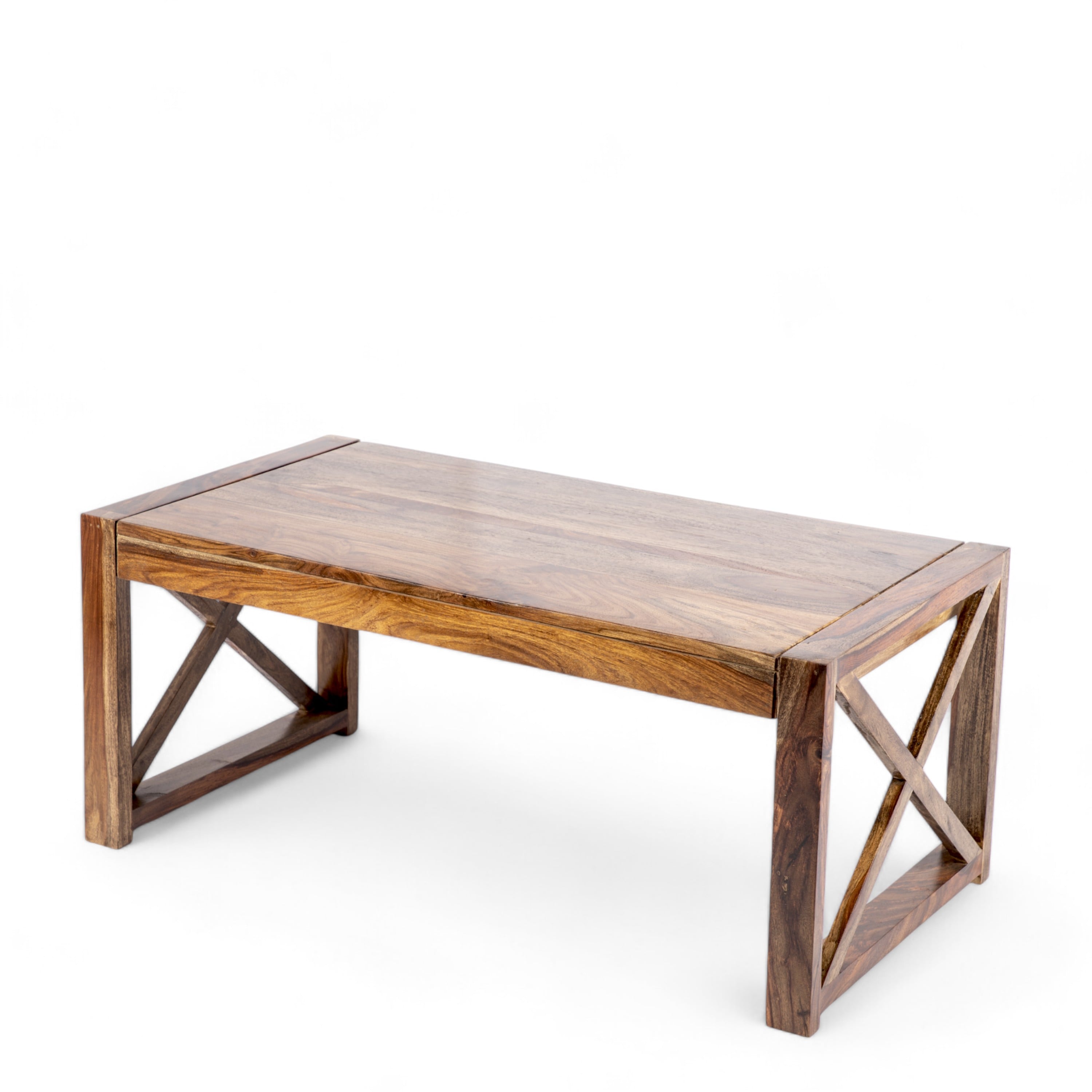 Hudson Sheesham Wood Coffee Table In Teak Finish