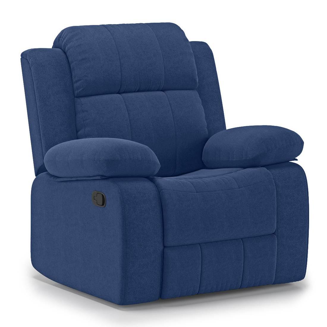 Griffin Fabric One Seater Manual Recliner in Lapis Blue Fabric Colour