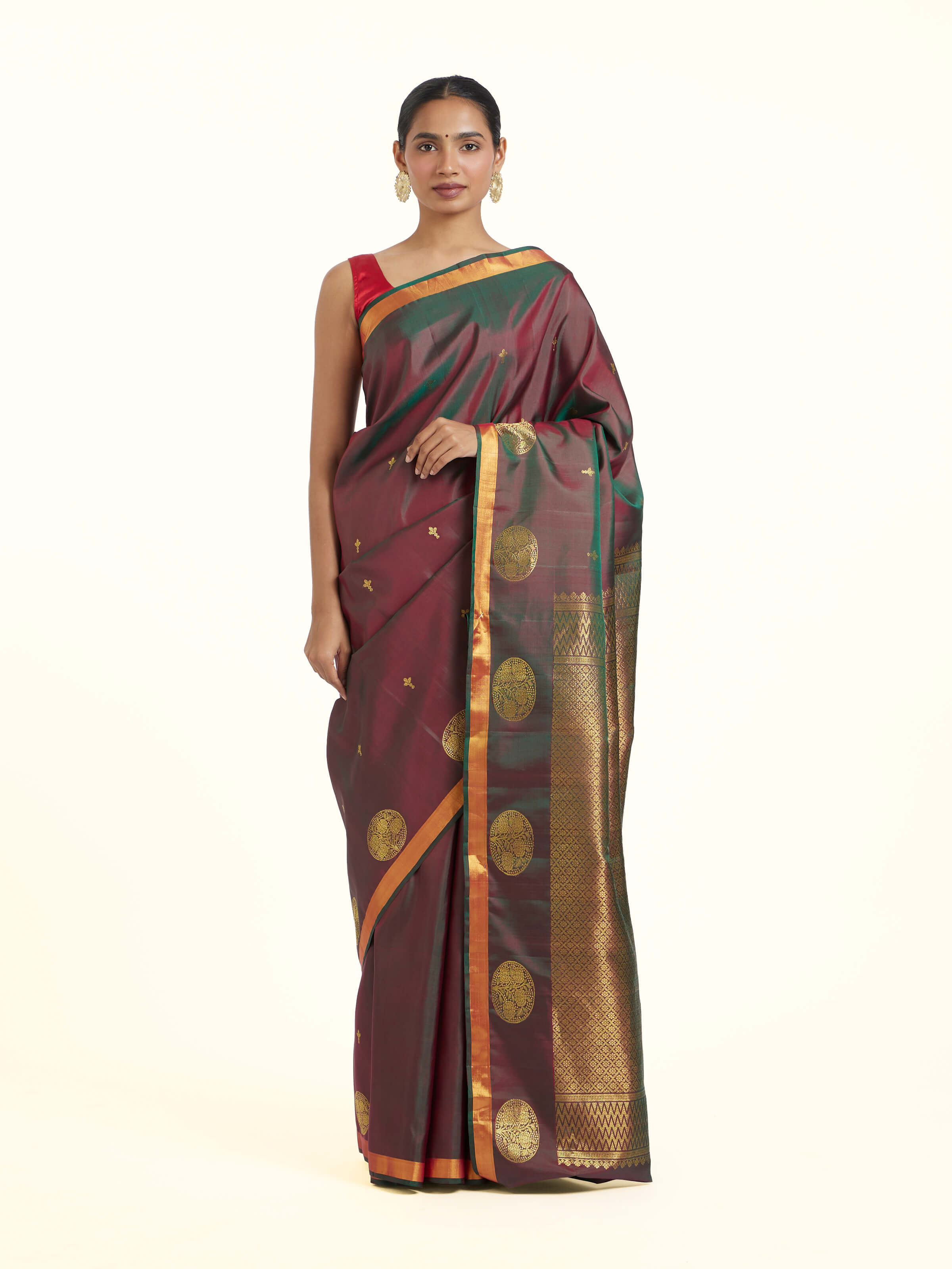 Maroon Silk Handloom Zari Saree