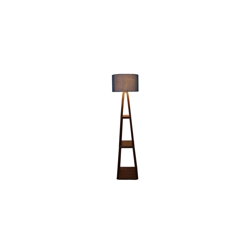 Olivia Blue Cotton Shade Floor Lamp