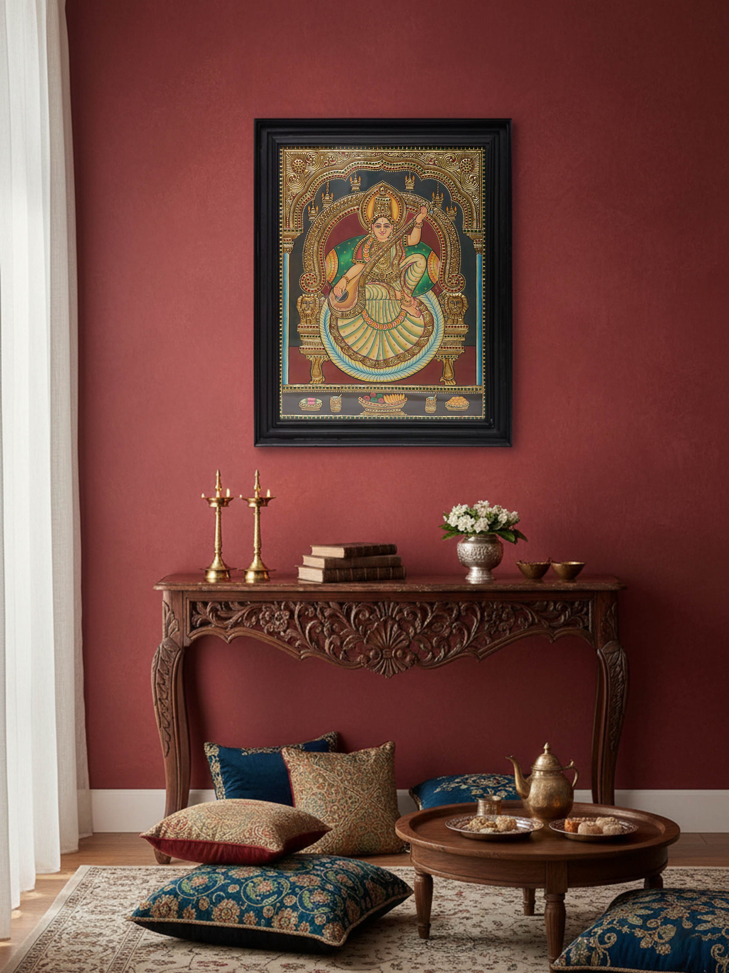 Saraswathi Thanjavur Antique Painting