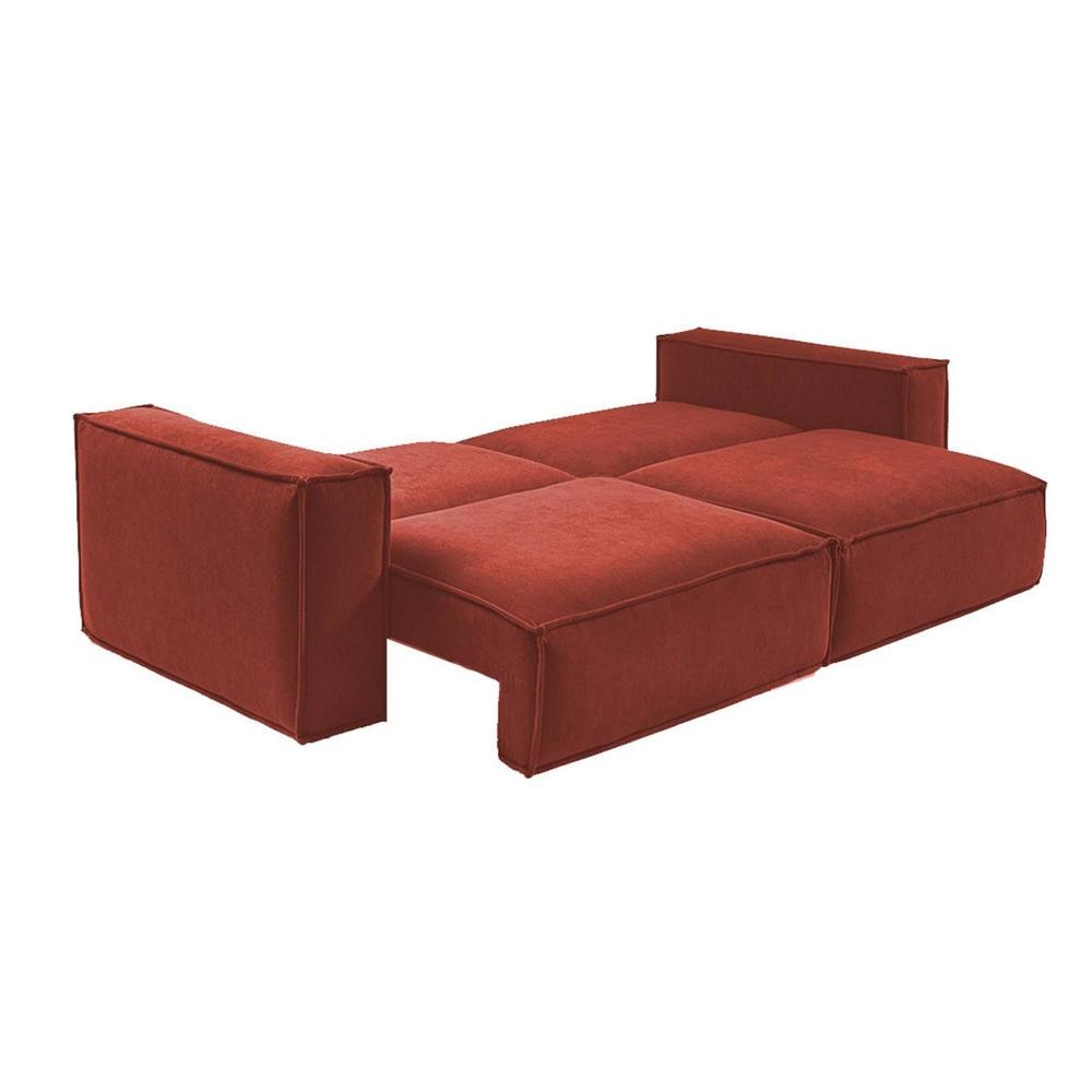 Skult 3 Pull Out Sofa Cum Bed In Pink Colour
