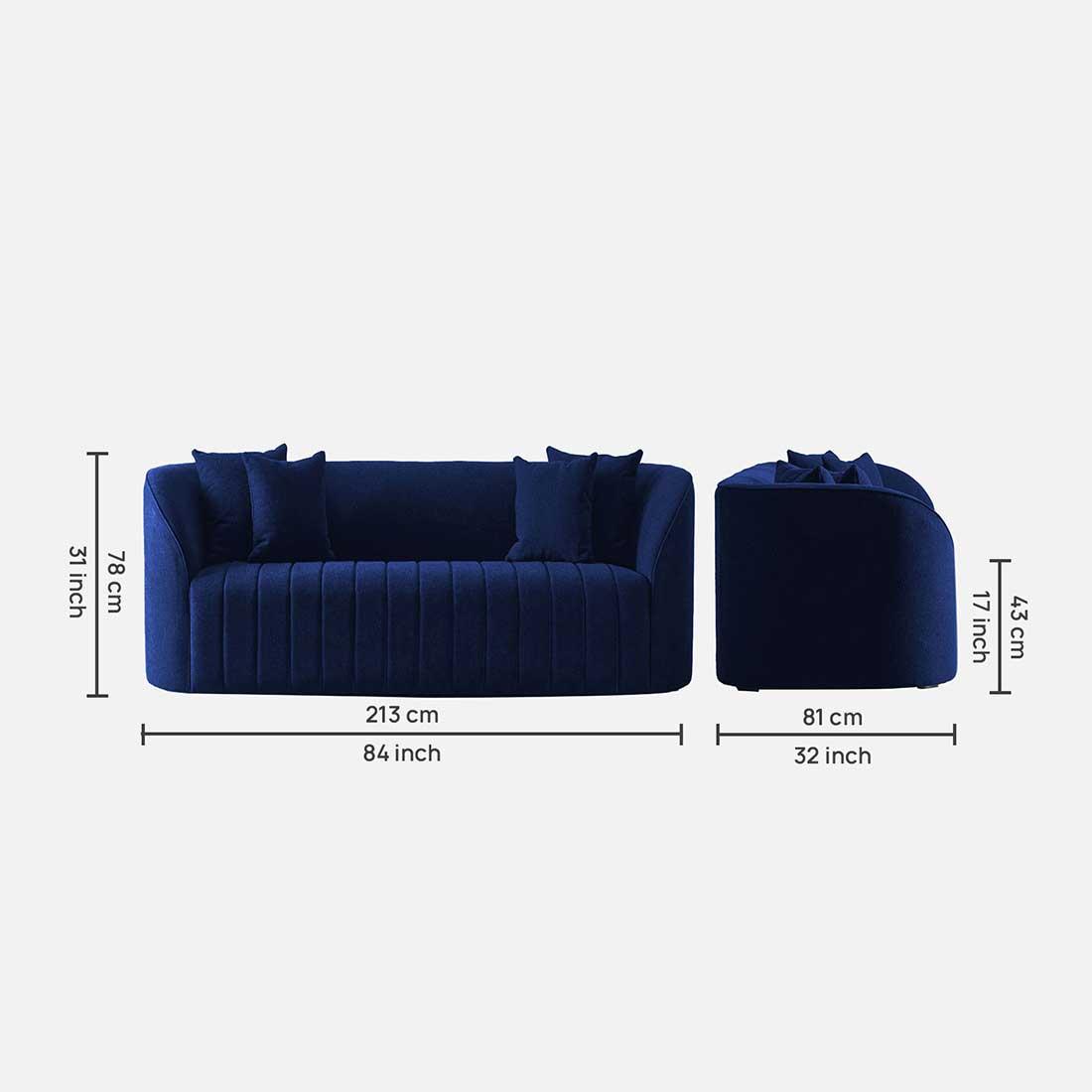 Baiwang Fabric Sofa (Navy Blue)