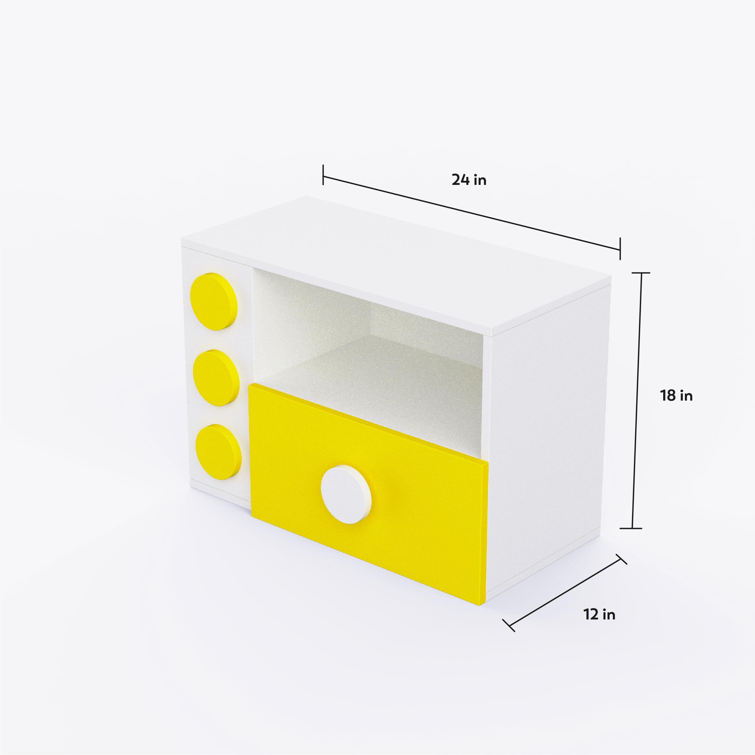 Building Blocks Storage Unit In Yellow Colour