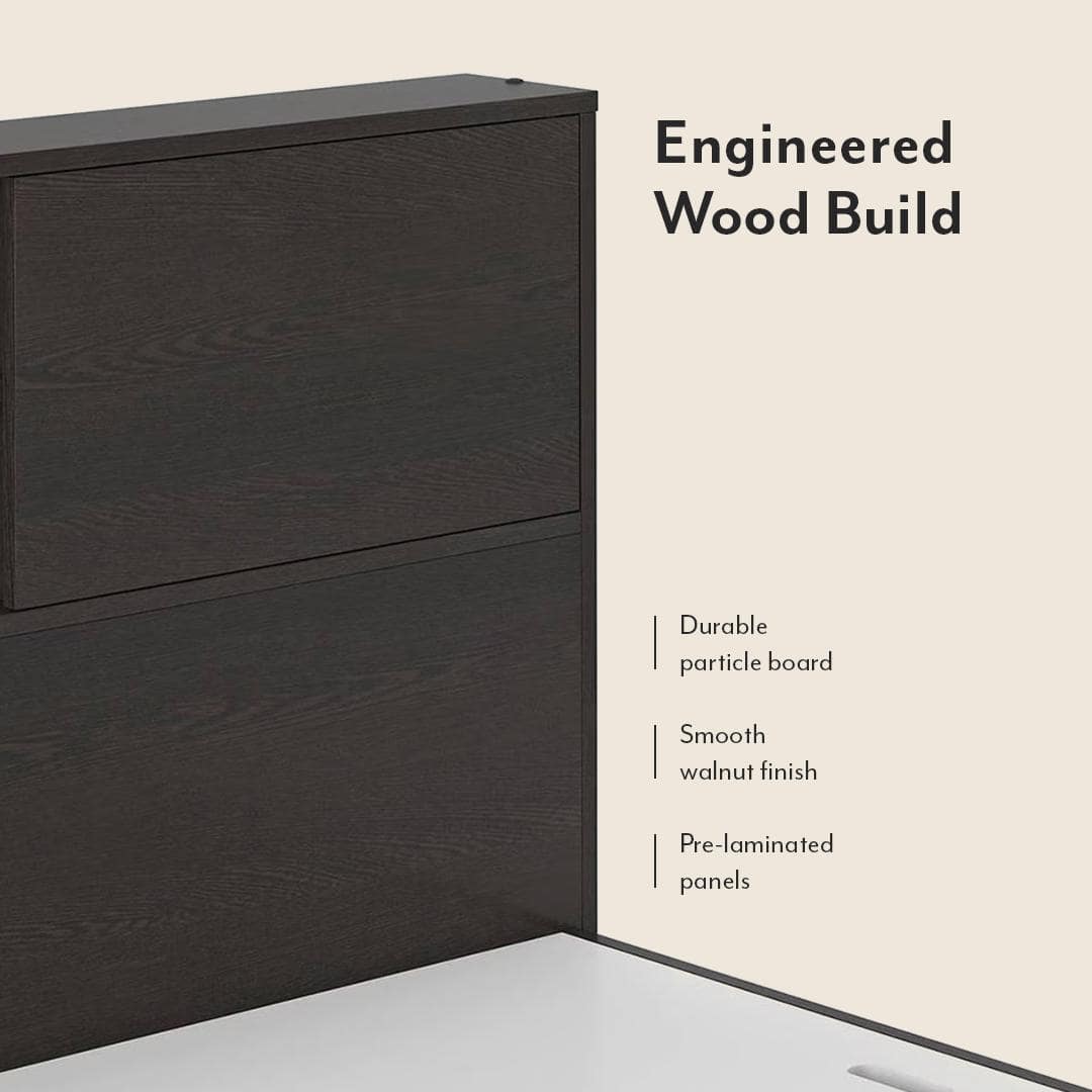 Amy Engineered Wood Queen Size Box Storage Bed In Dark Wenge Finish