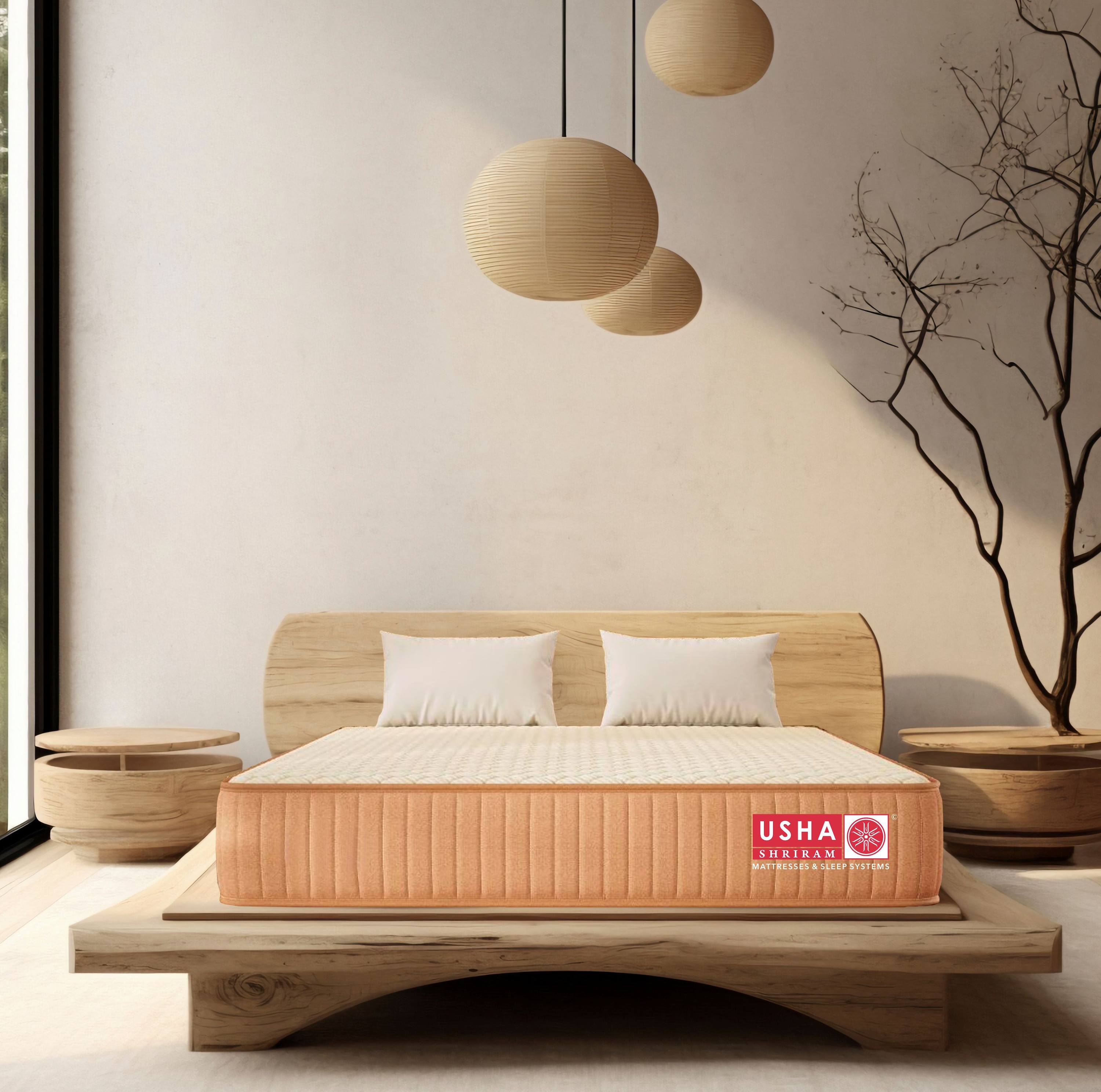 Usha Shriram 7-Zone AeroTalalay Latex Pocket Hybrid Single Size Mattress (Mattress Thickness: 6 Inches, Mattress Dimensions: 78 x 36 in) - Usha Shriram