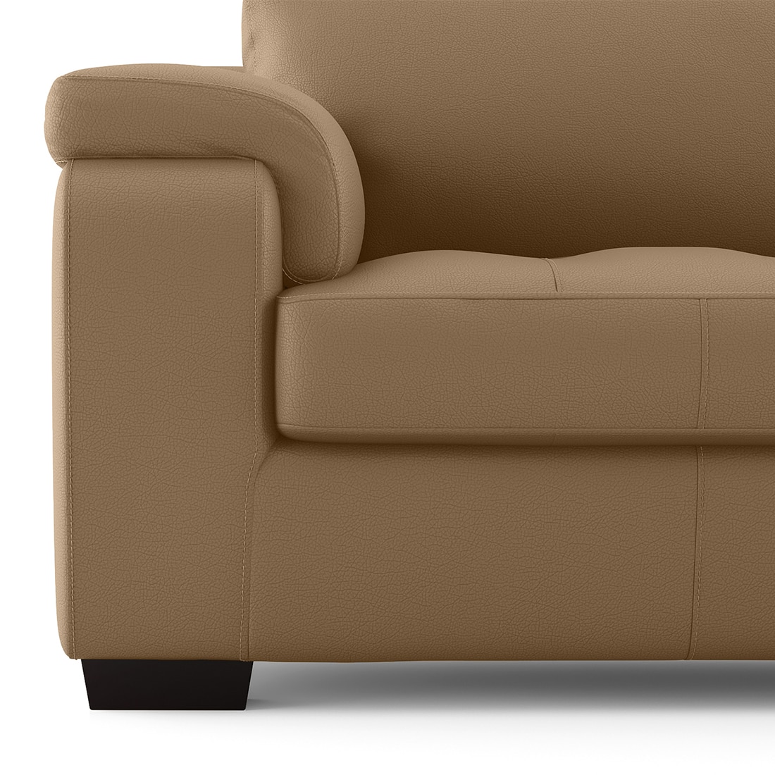 Trissino 1 Seater Premium Italian Leather Sofa In Ecru