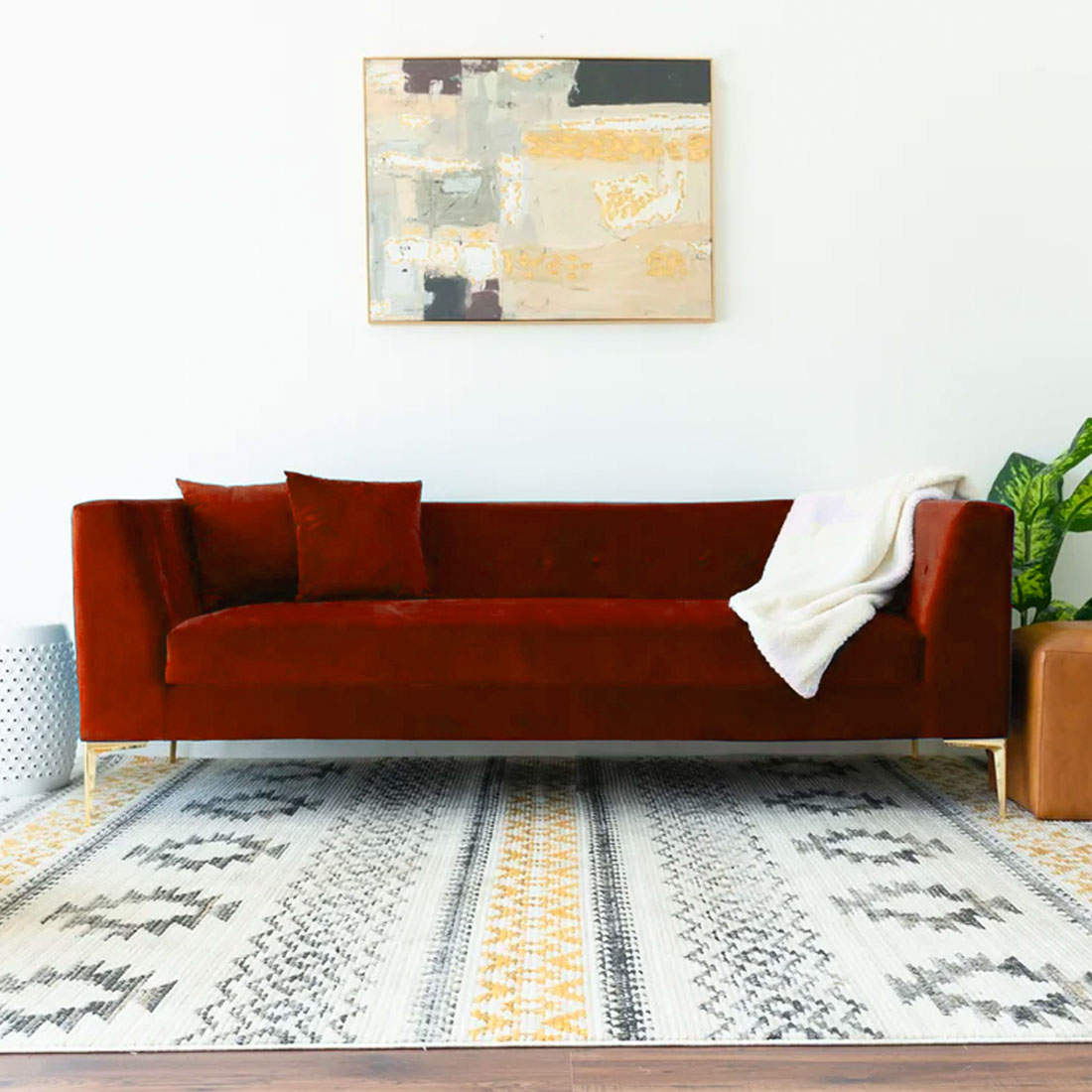 Alpha Fabric Sofa - Red