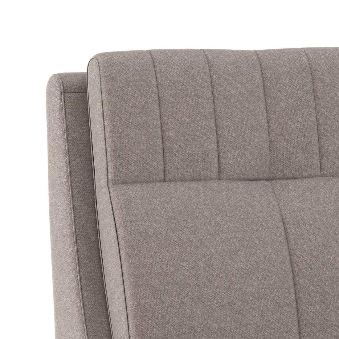 Stanhope Upholstered Hydraulic Storage Queen Size Bed In Shitake Beige Premium Chenille