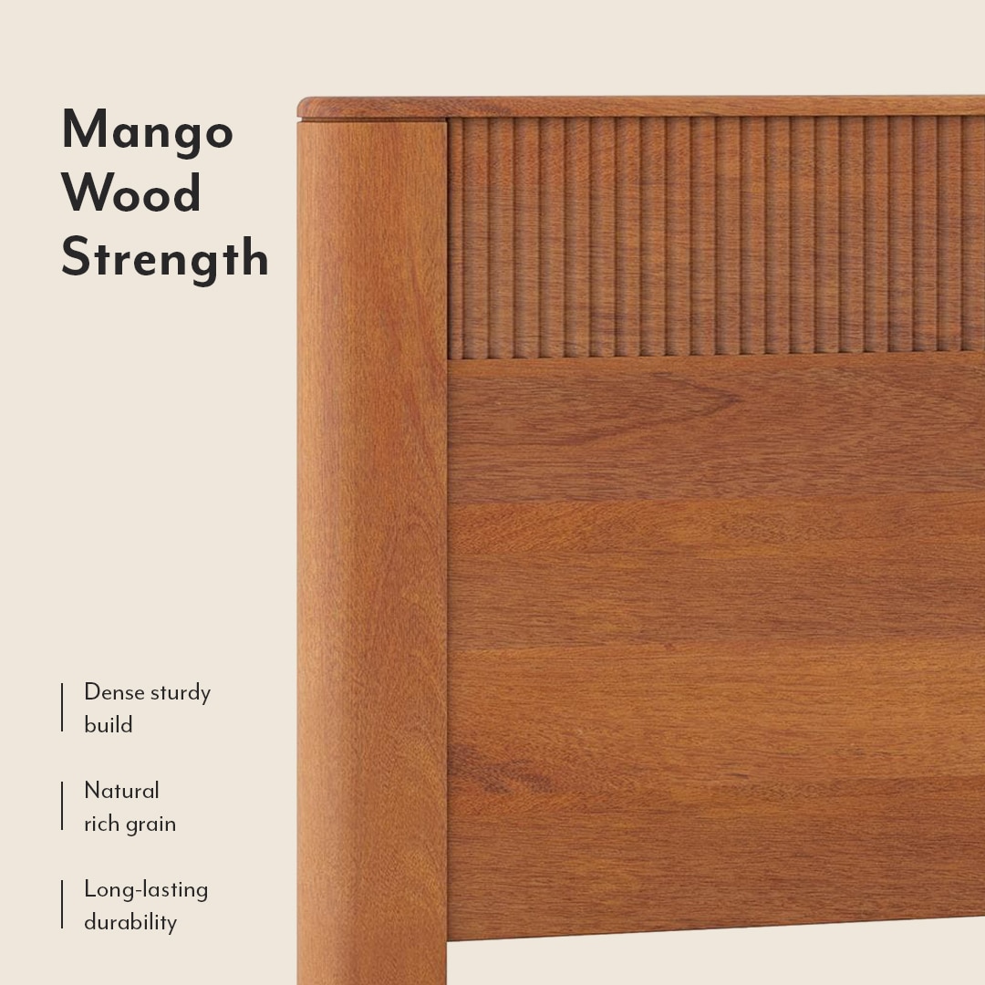 Toledo Solid Wood King Size Hydraulic Storage Bed In Amber Walnut Finish