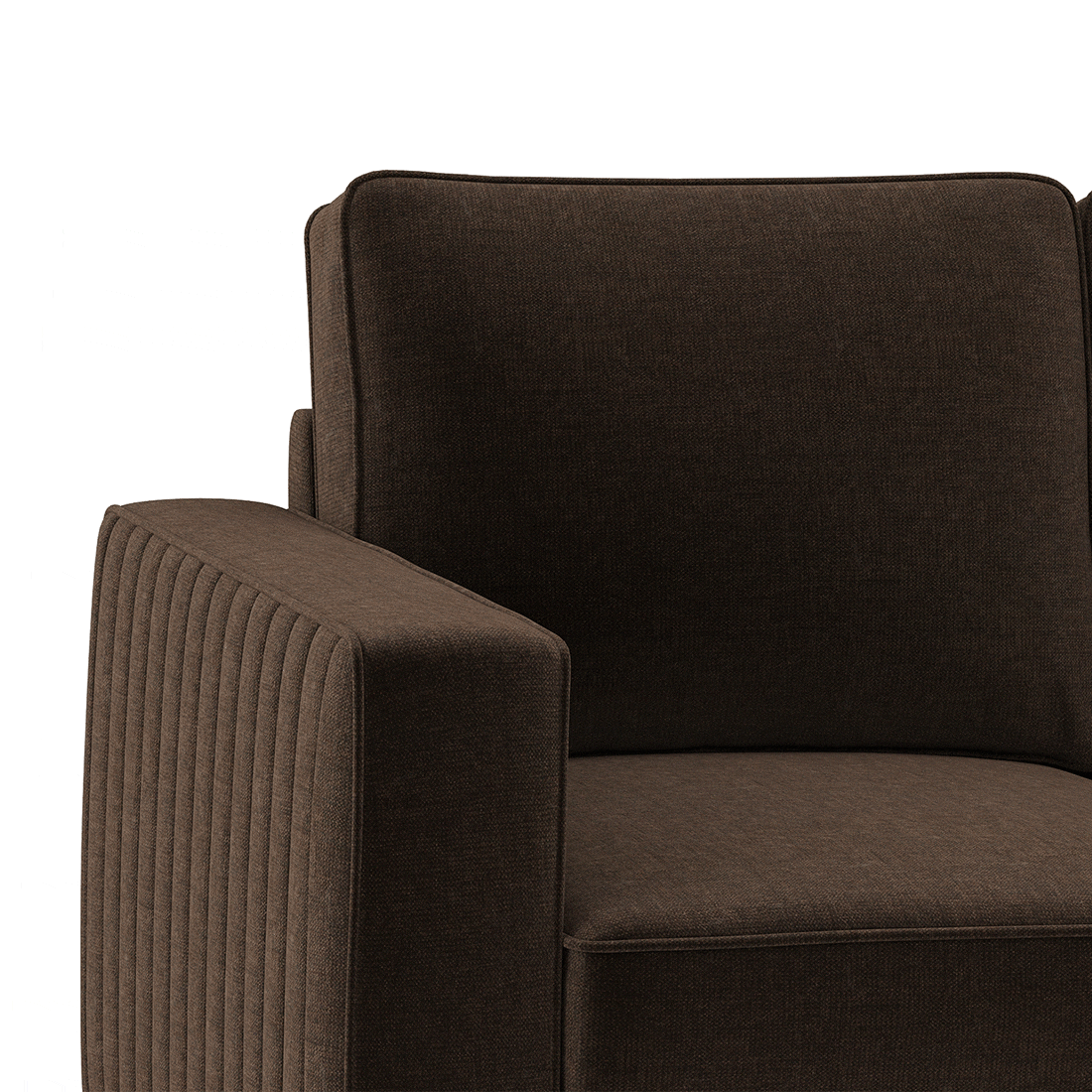 Apollo Neo 3 Seater Fabric Sofa in Dark Earth Colour (Back Height : Regular, Cushion Type : Hard)