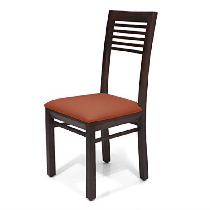 Brighton Zella Solid Wood 4 Seater Dining Table With Set Of 4 Chairs (Colour- Burnt Orange , Finish- Mahogany)