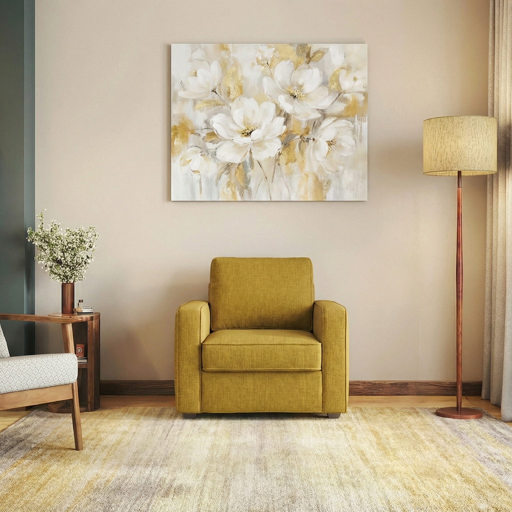 Apollo Compact High Back 1 Seater Fabric Sofa in Olive Green Colour - Urban Ladder