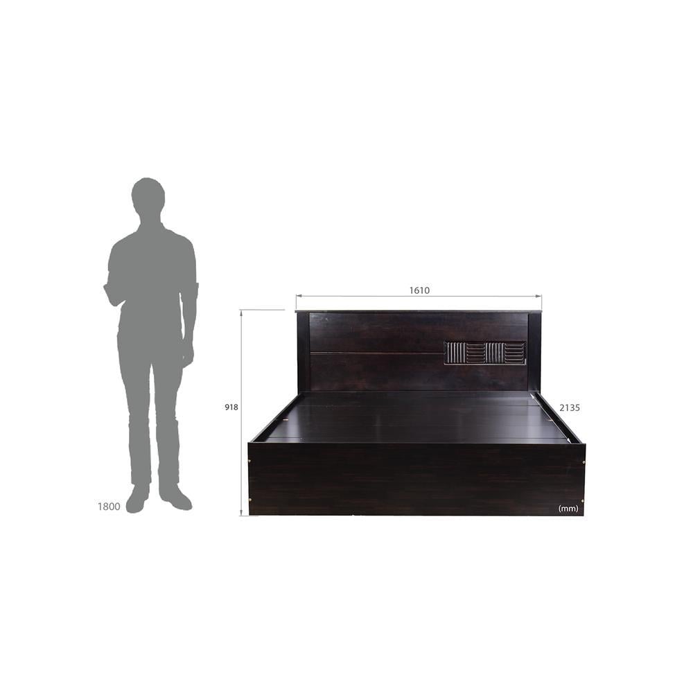 Aglaea Solid Wood Queen Size Drawer Storage Bed In Melamine Finish