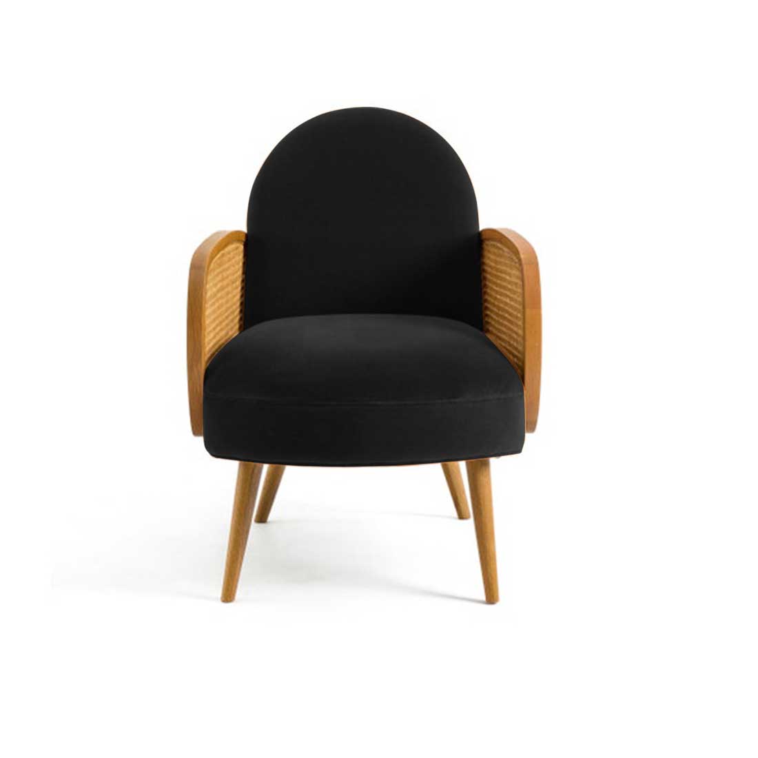 Holden Cane Accent Chair in Black Colour