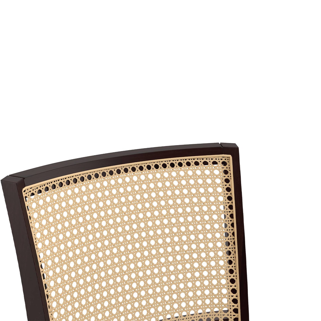 Argiro Solid Wood Dining Chair Set Of 2 In Mahogany Finish With Grey Fabric Colour