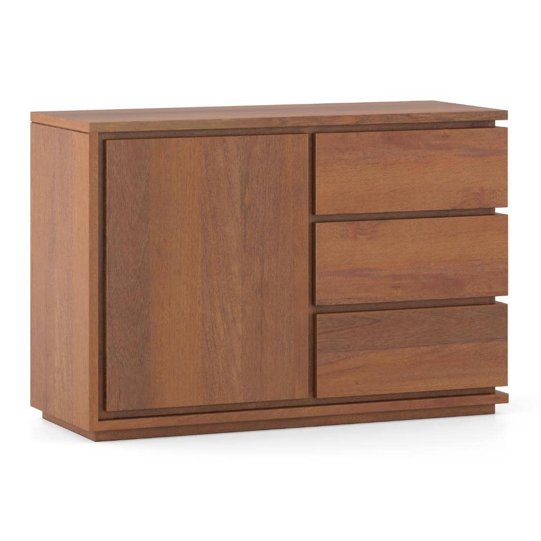 Vector Solid Wood Sideboard in  Amber Walnut Finish