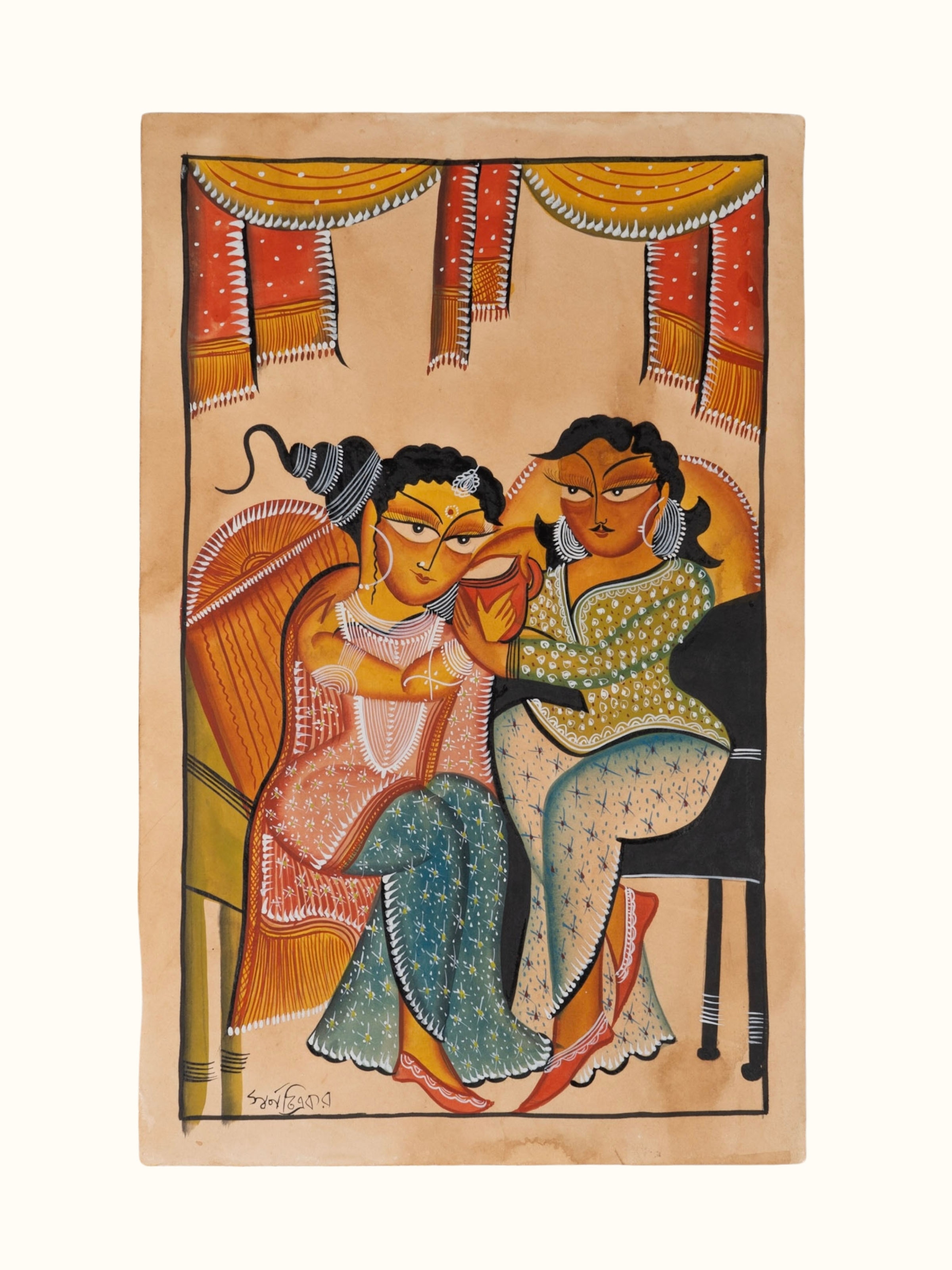 Kalighat Babu Bibi Painting