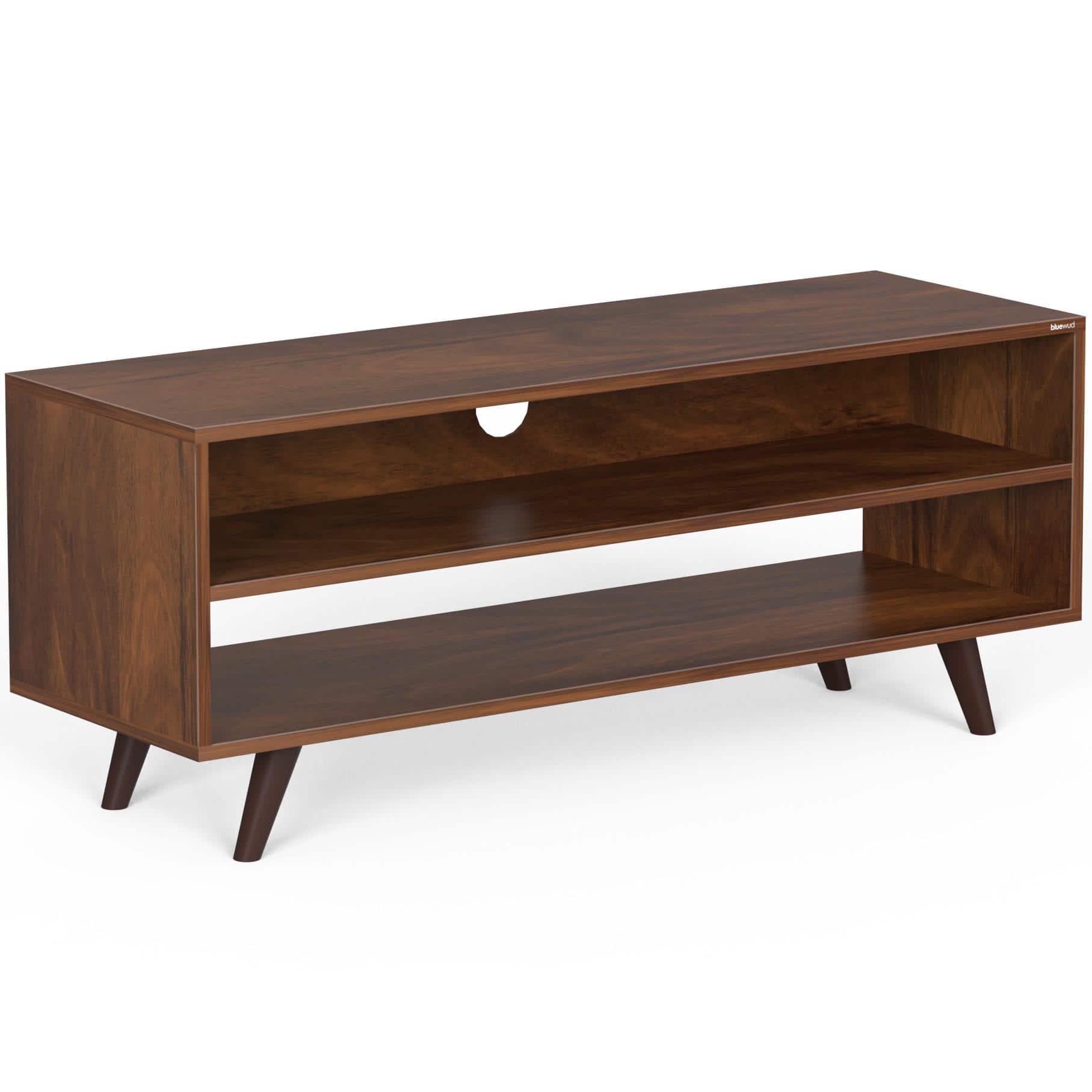 Leo Engineering Wood Floor Standing Tv Entertainment Unit In Brown Maple Finish