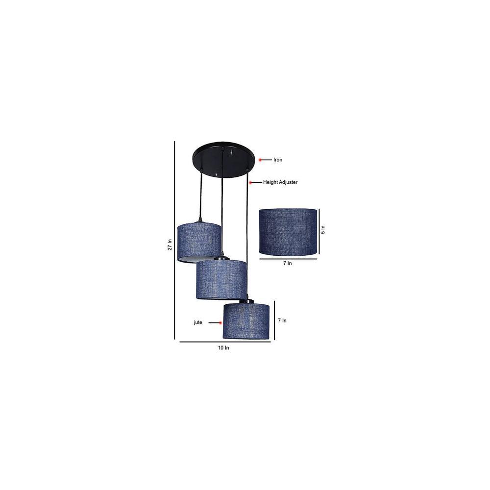 Johnathan Blue Natural Fiber Cluster Hanging Light