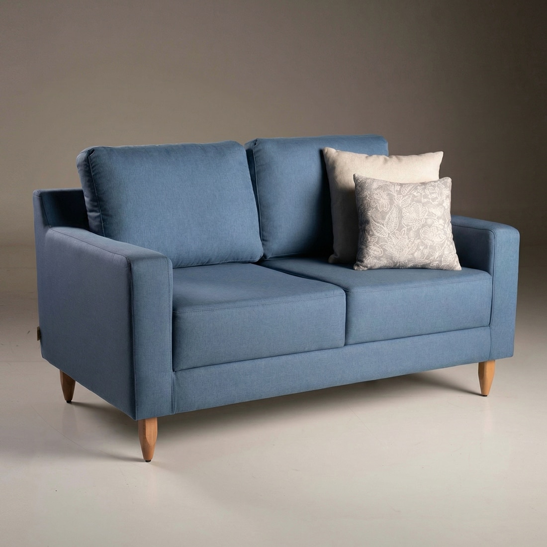 Stevens 2 Seater Fabric Sofa in Turkish Blue Colour - Durian