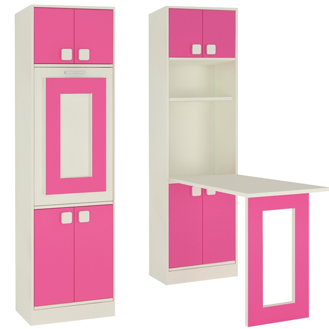 Royale Kids Folding Study Desk cum Bookshelf in Barbie Pink Colour