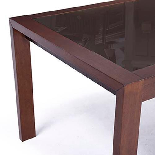 Vanalen Glass 6 To 8 Seater Dining Table In Dark Walnut Finish