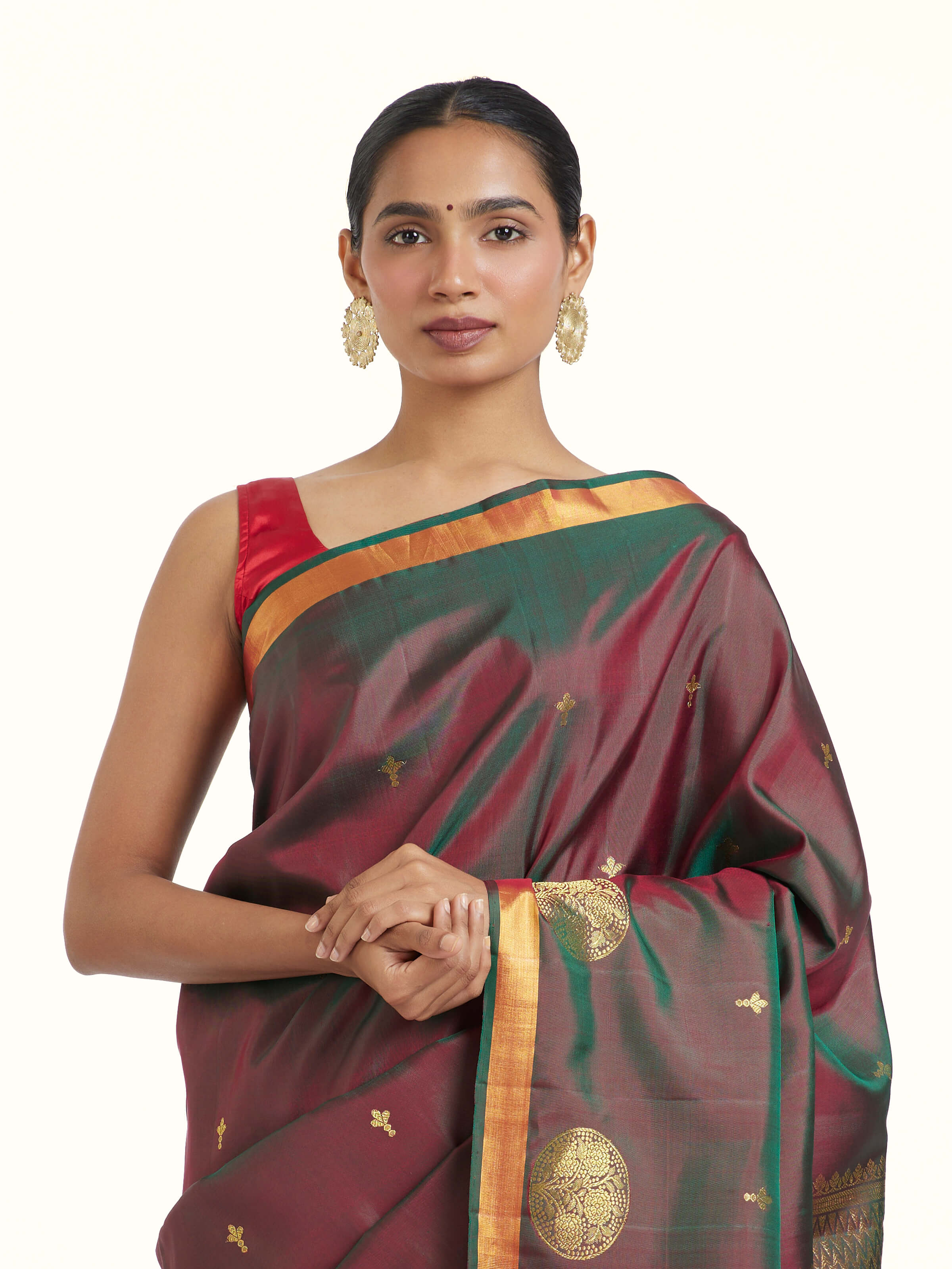 Maroon Silk Handloom Zari Saree