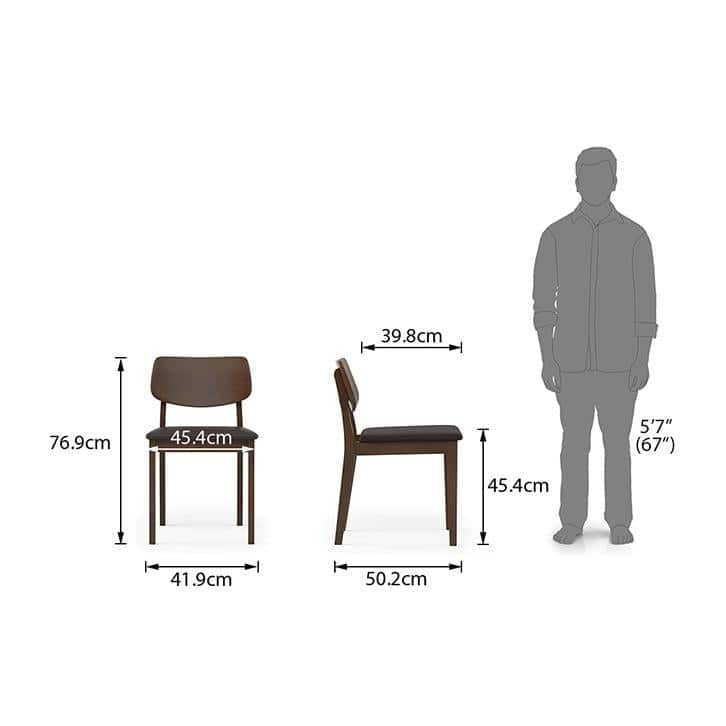 Matteo 4 Seater Dining Table Finish - Dark Walnut with of 4 lawson dinig chairs