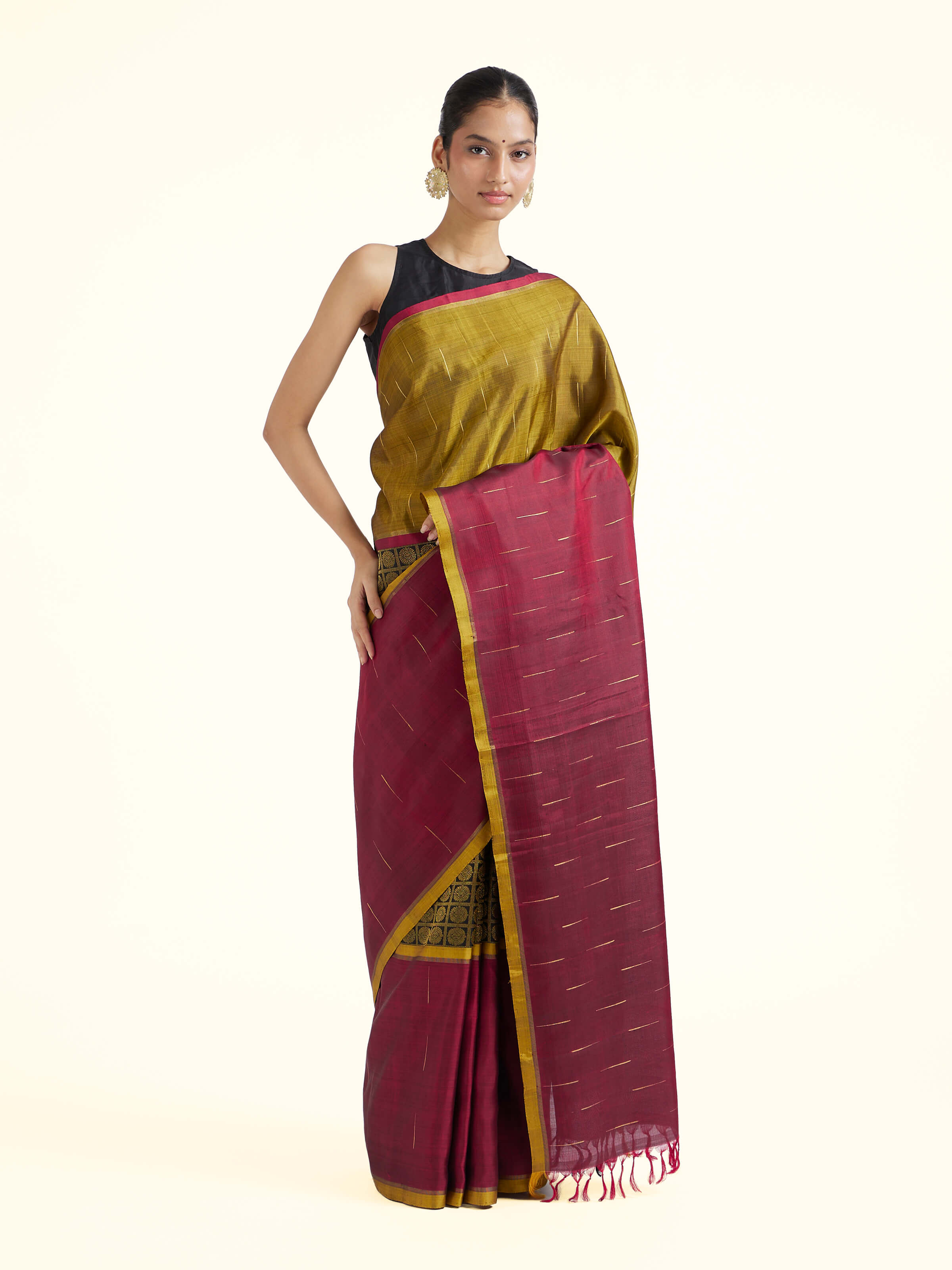 Brown Silk Kancheepuram Saree
