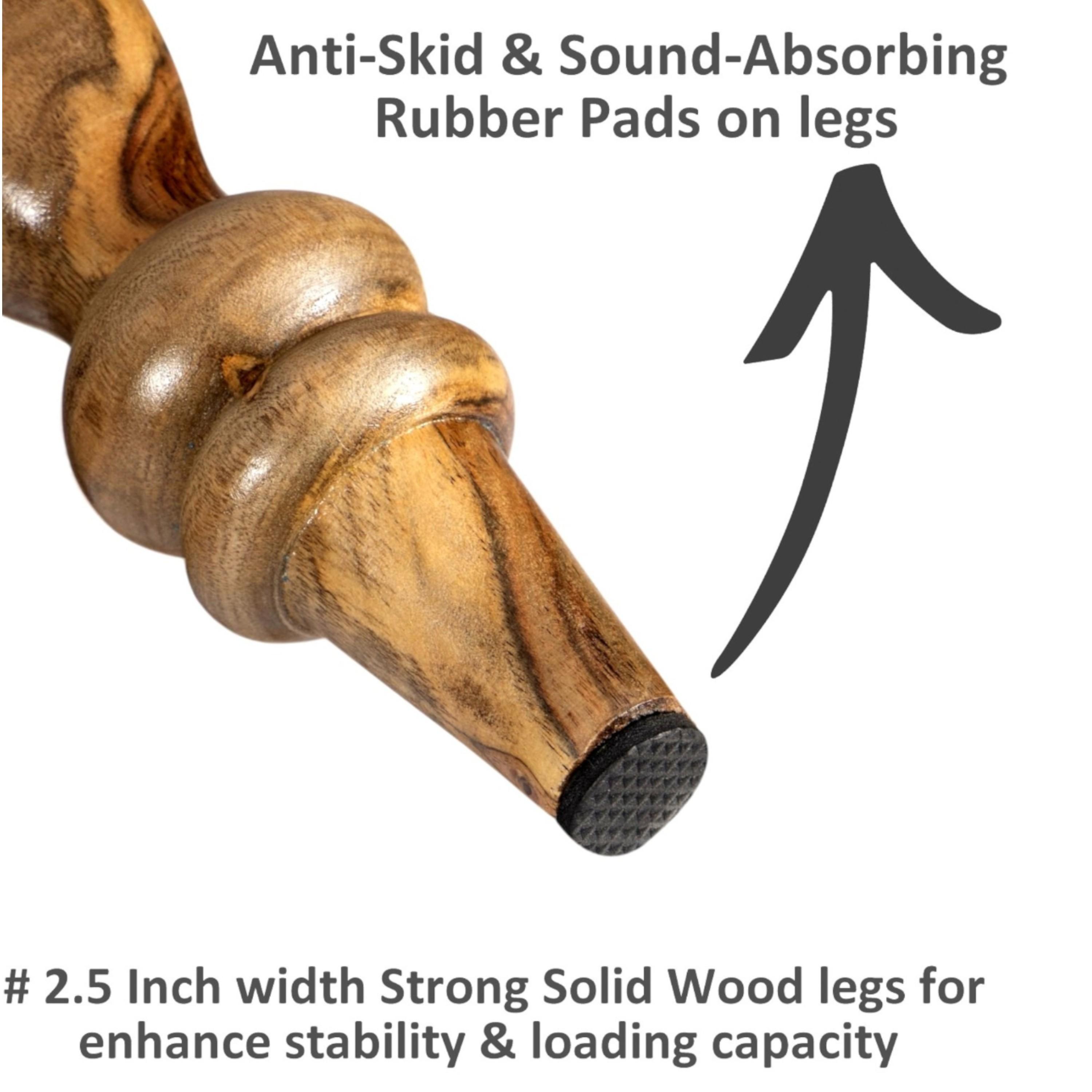 Hamilton Solid Wood Maachi Bench set with 2 Stools in Purple & Yellow Canning