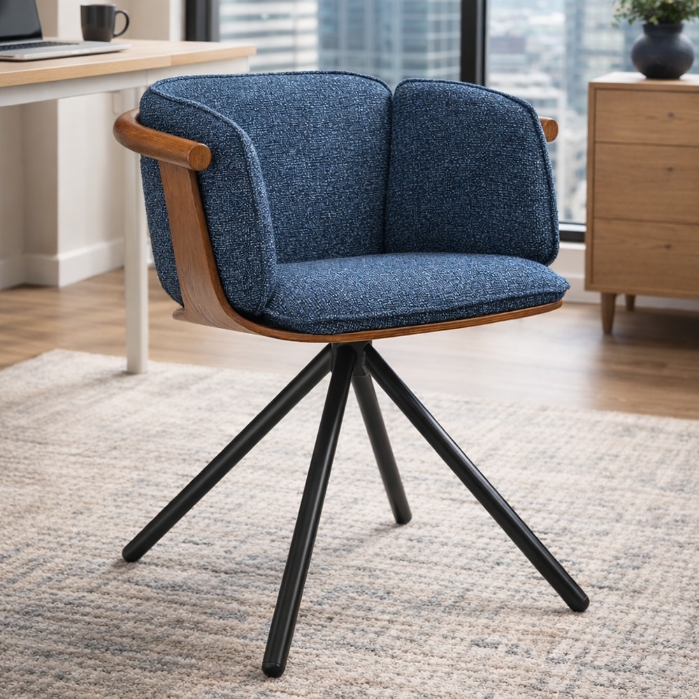 Toliver Engineered Wood Dining Chair in Blue Colour - Living Shape