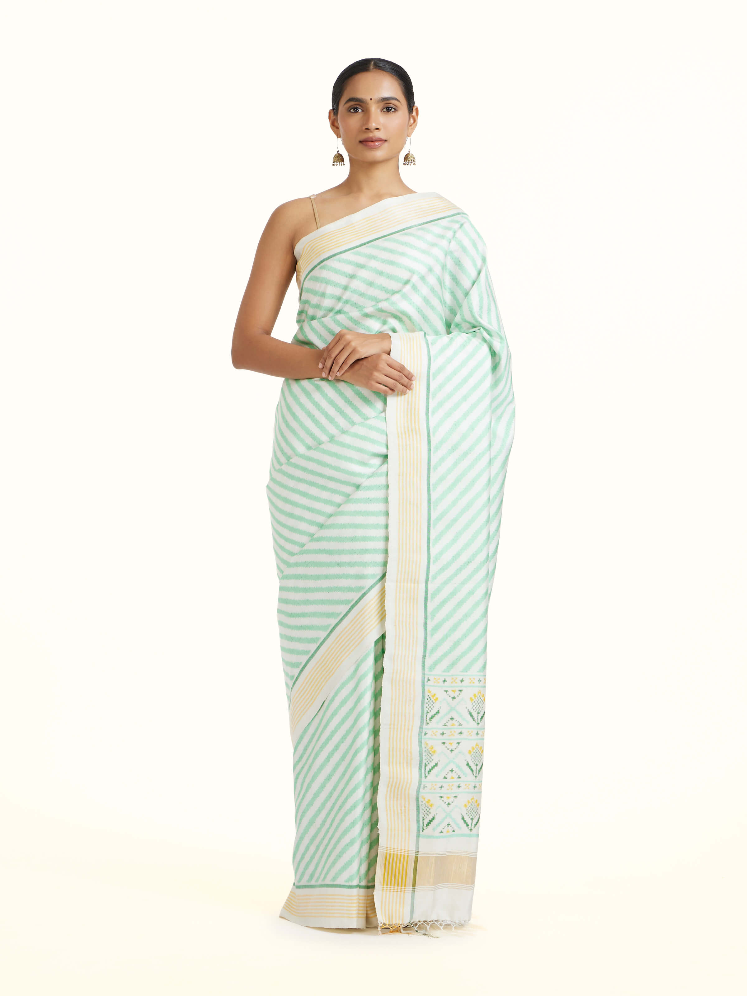 Front view of the Blue Patan Patola Saree