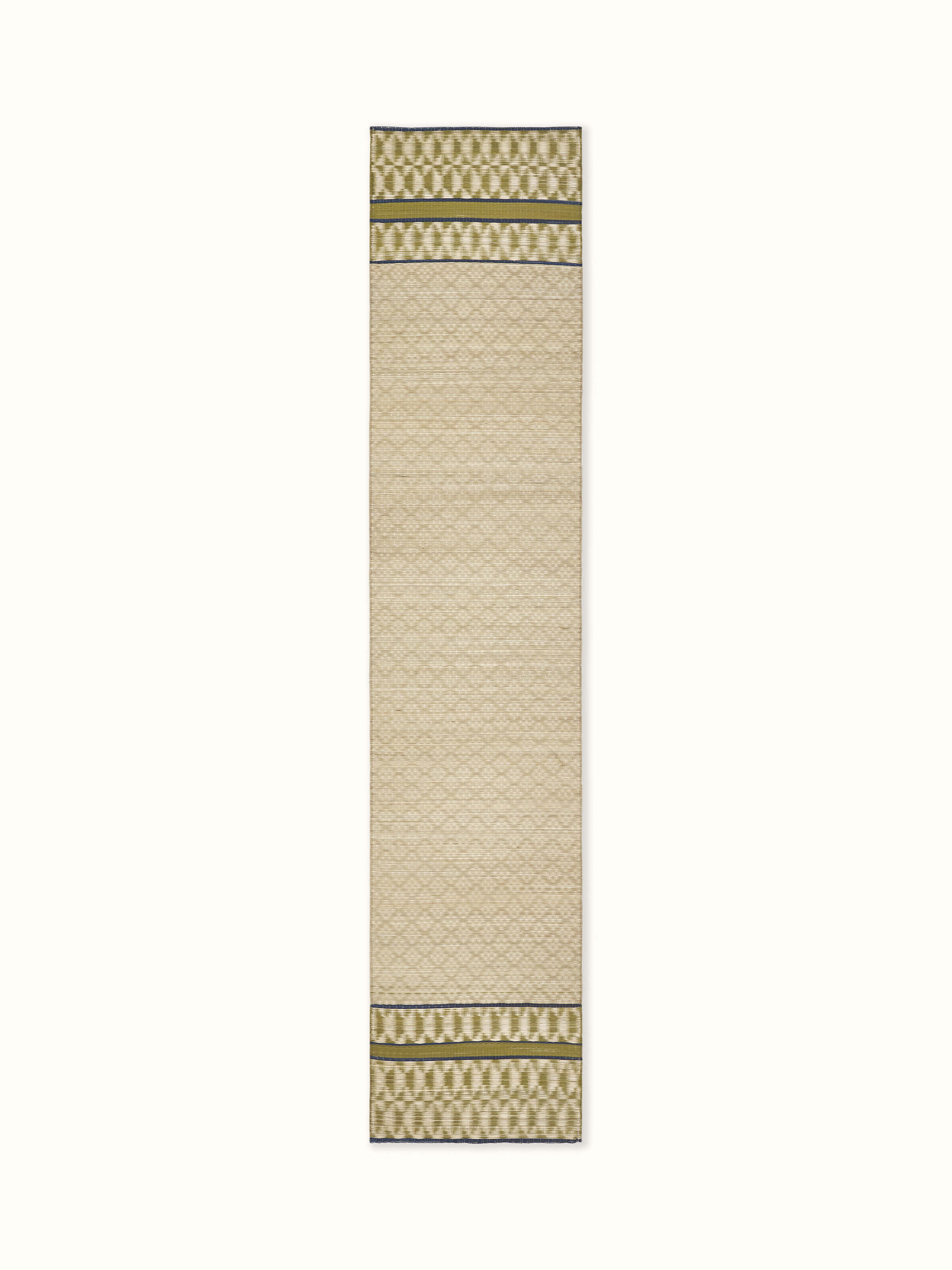 Madurkathi green geo woven table runner – Swadesh