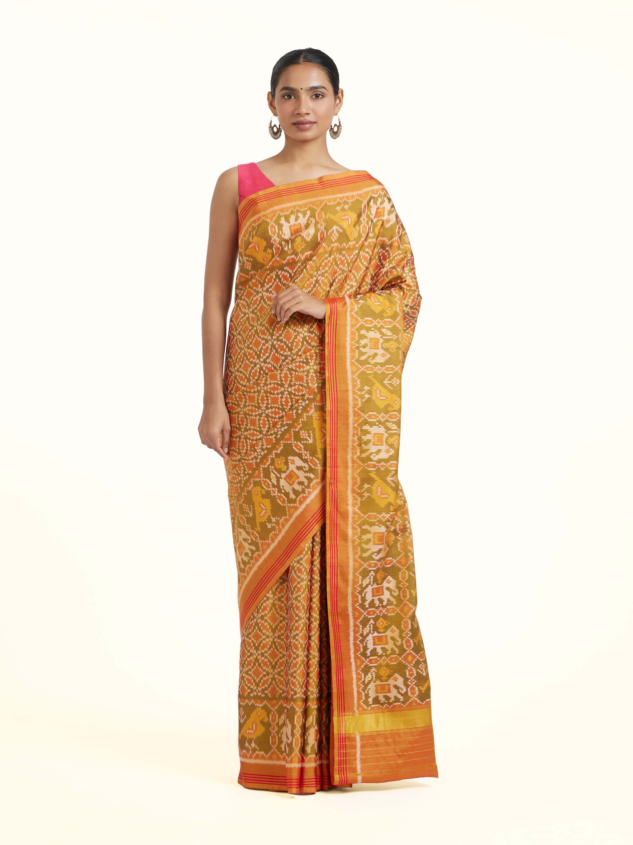 Silk Patola Single Ikat Saree