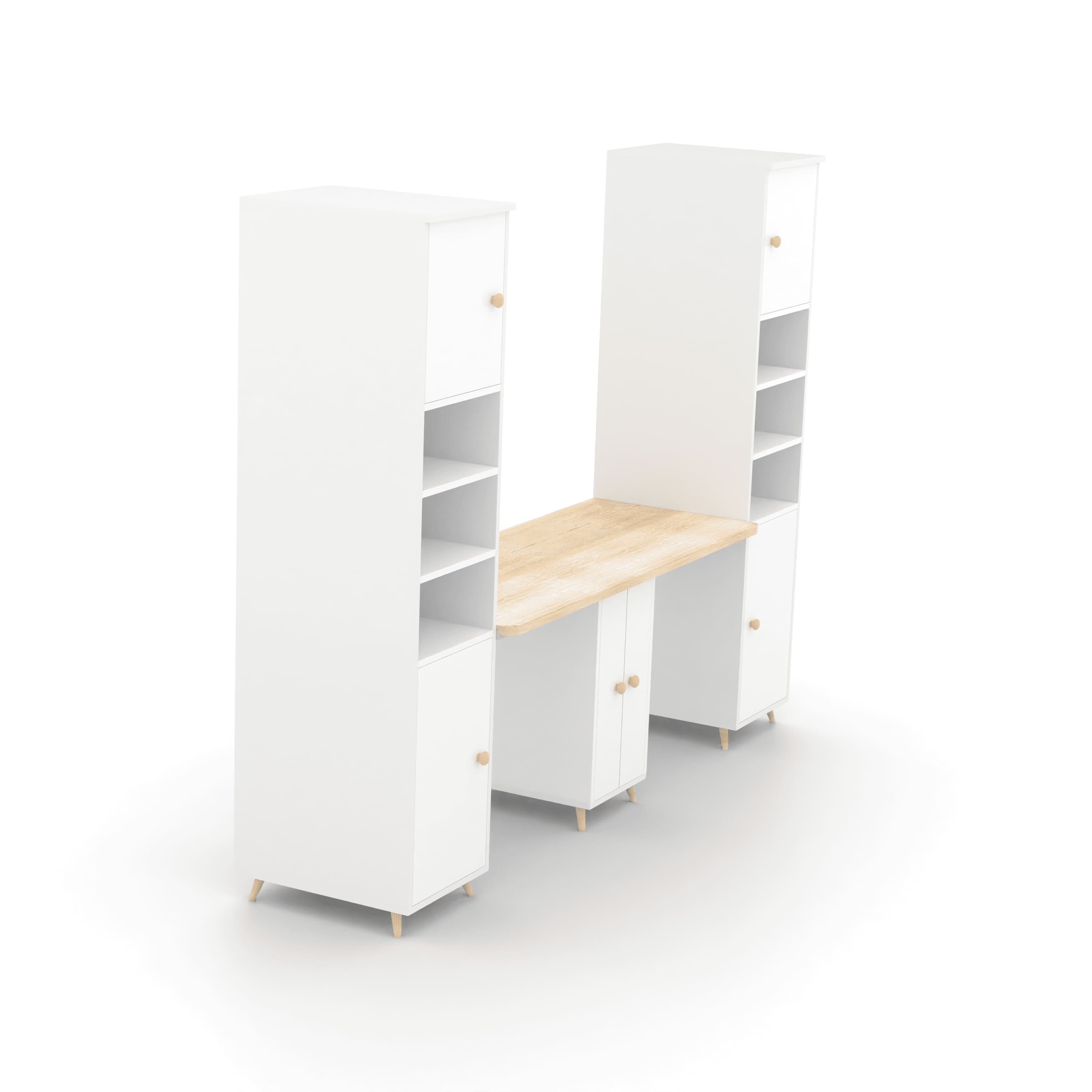 Dynamo 2 Seater Study Table  White In White Colour