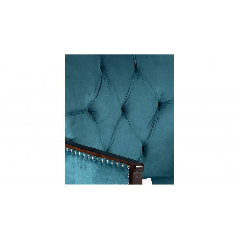 Arista Sheesham Wood Accent Chair Set of 2 in Turquoise