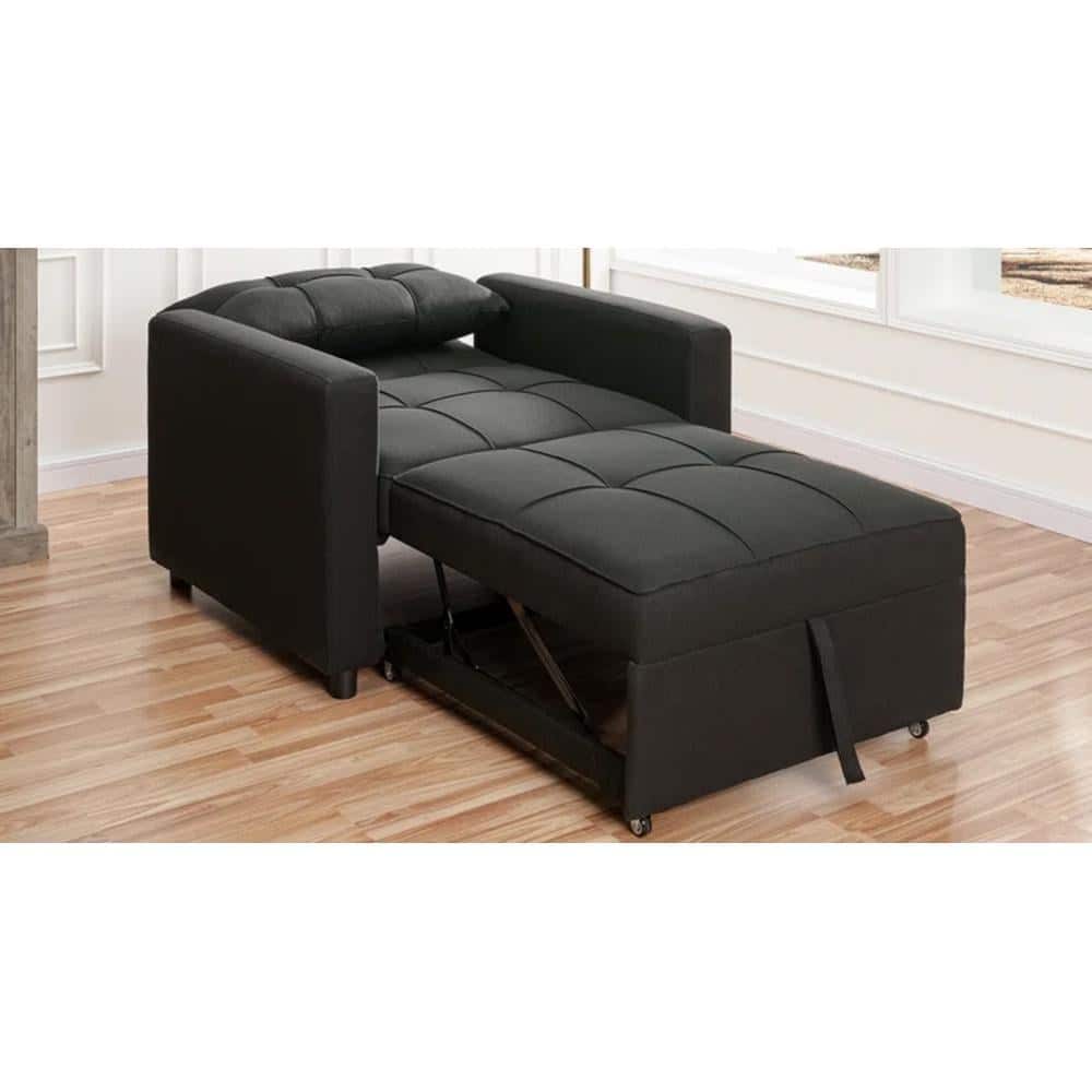 Gilbertson 1 Seater Sofa Cum Bed In Black Color