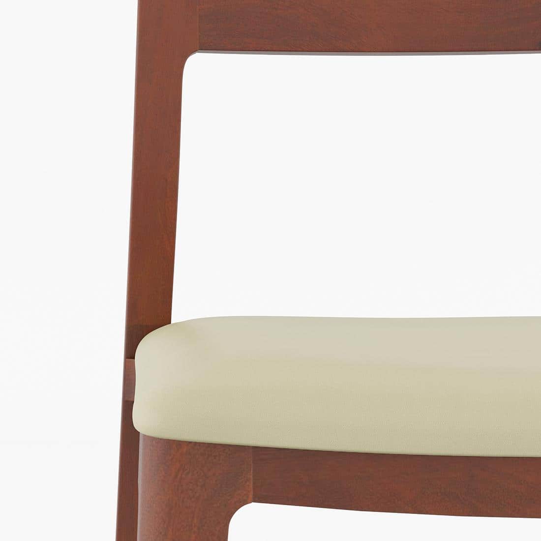 Clarke Solid Wood Dining Chair Set of 2 in Honey Finish with Cream Leatherette