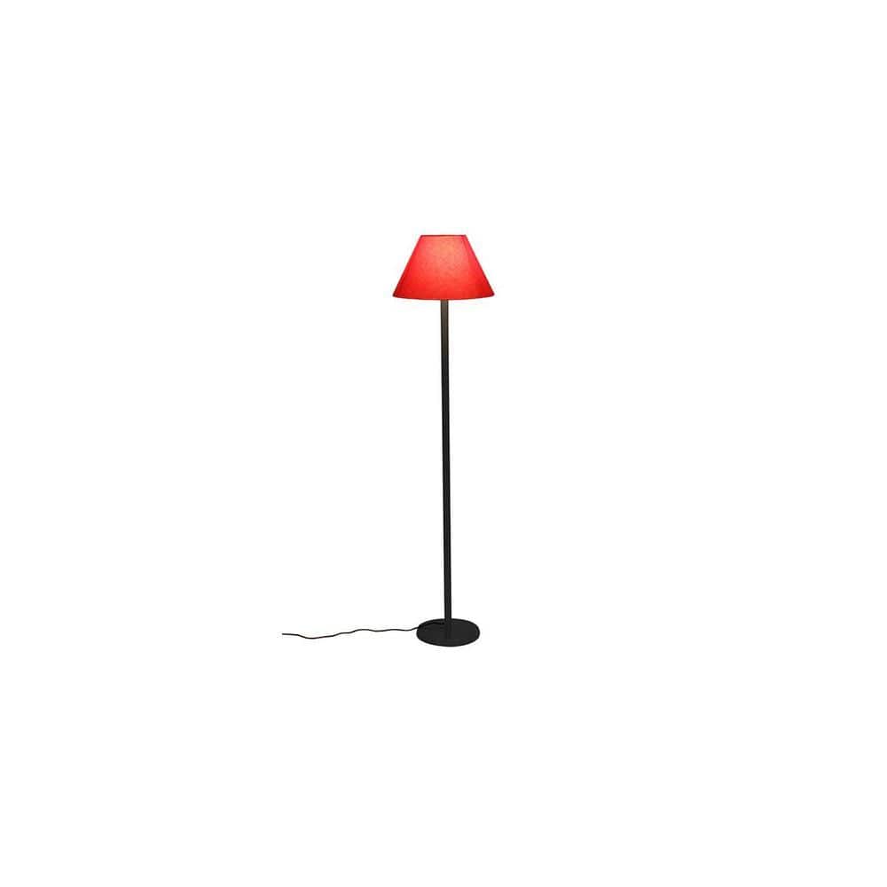 Clyde Orange Fabric Shade Floor Lamp with Black Iron Base