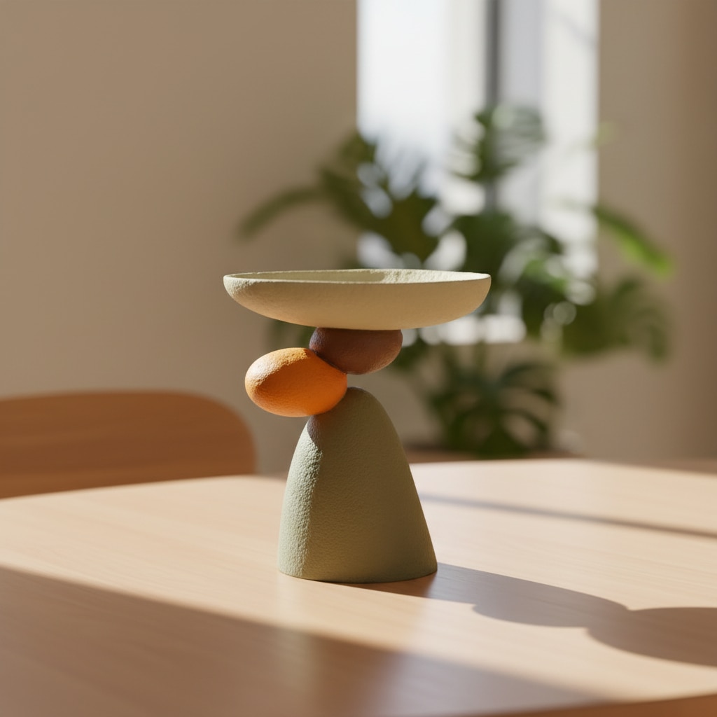 Modern Abstract Pebble Balance Sculpture Artistic Stone Stack Showpiece - Elare